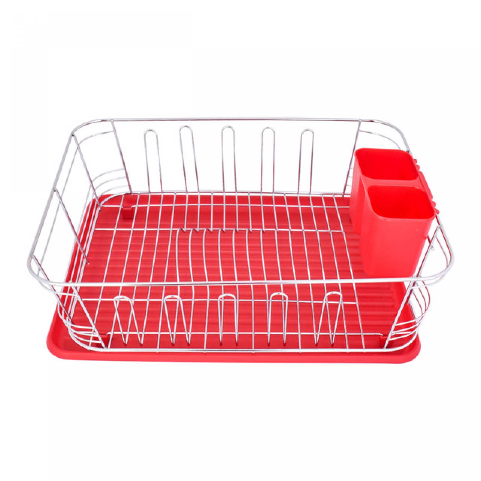 Top Choice 2415-1941 Escurridor de Trastes Charola para Platos Acero Inoxidable (Rojo)