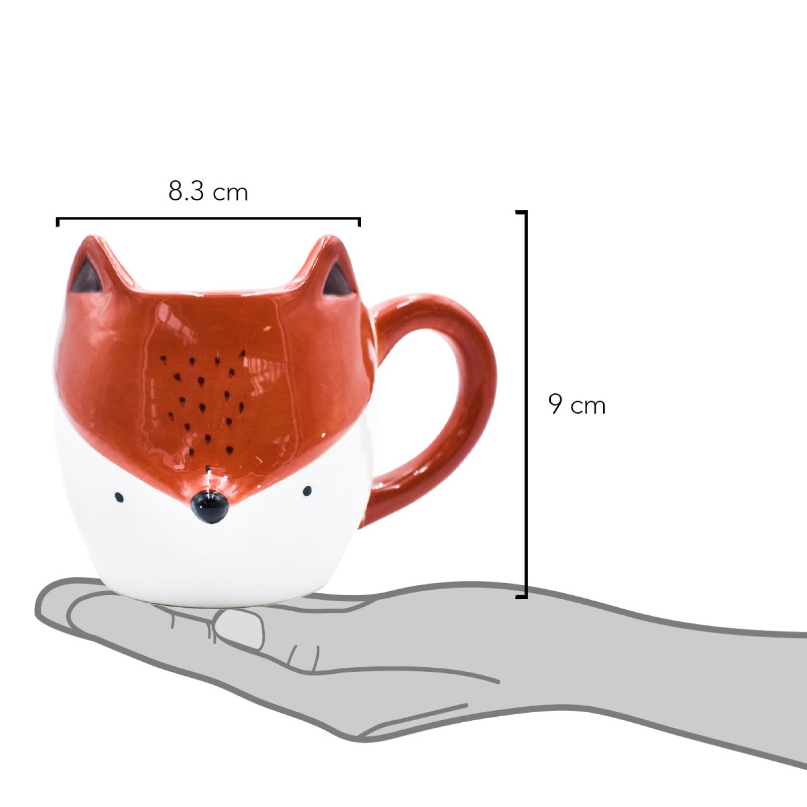 Top Choicer 2415-3477 Taza Para Café 3d De Cerámica En Forma De Animales Colección (Zorro)