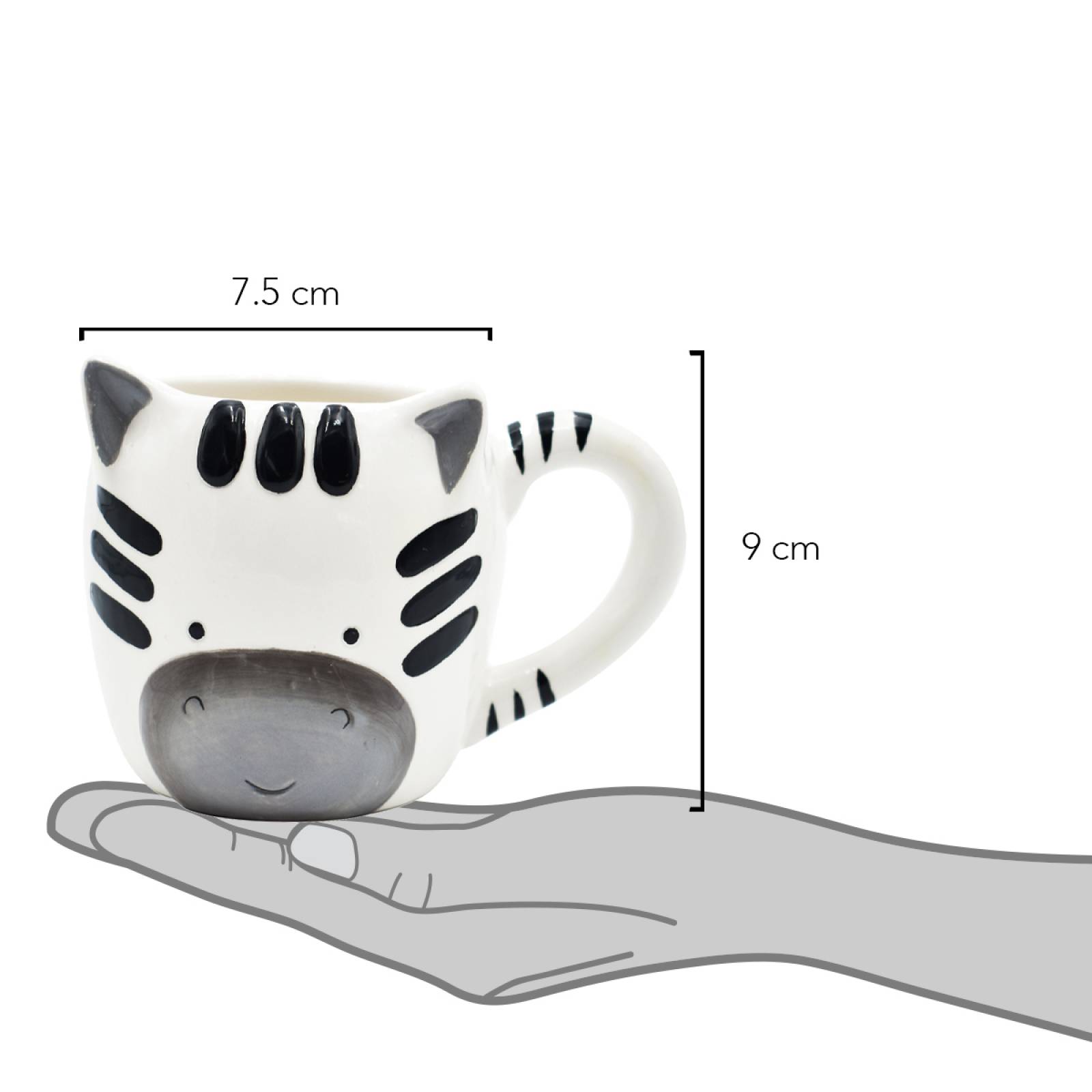 Top Choicer 2415-3479 Taza Para Café 3d De Cerámica En Forma De Animales Colección (Cebra)