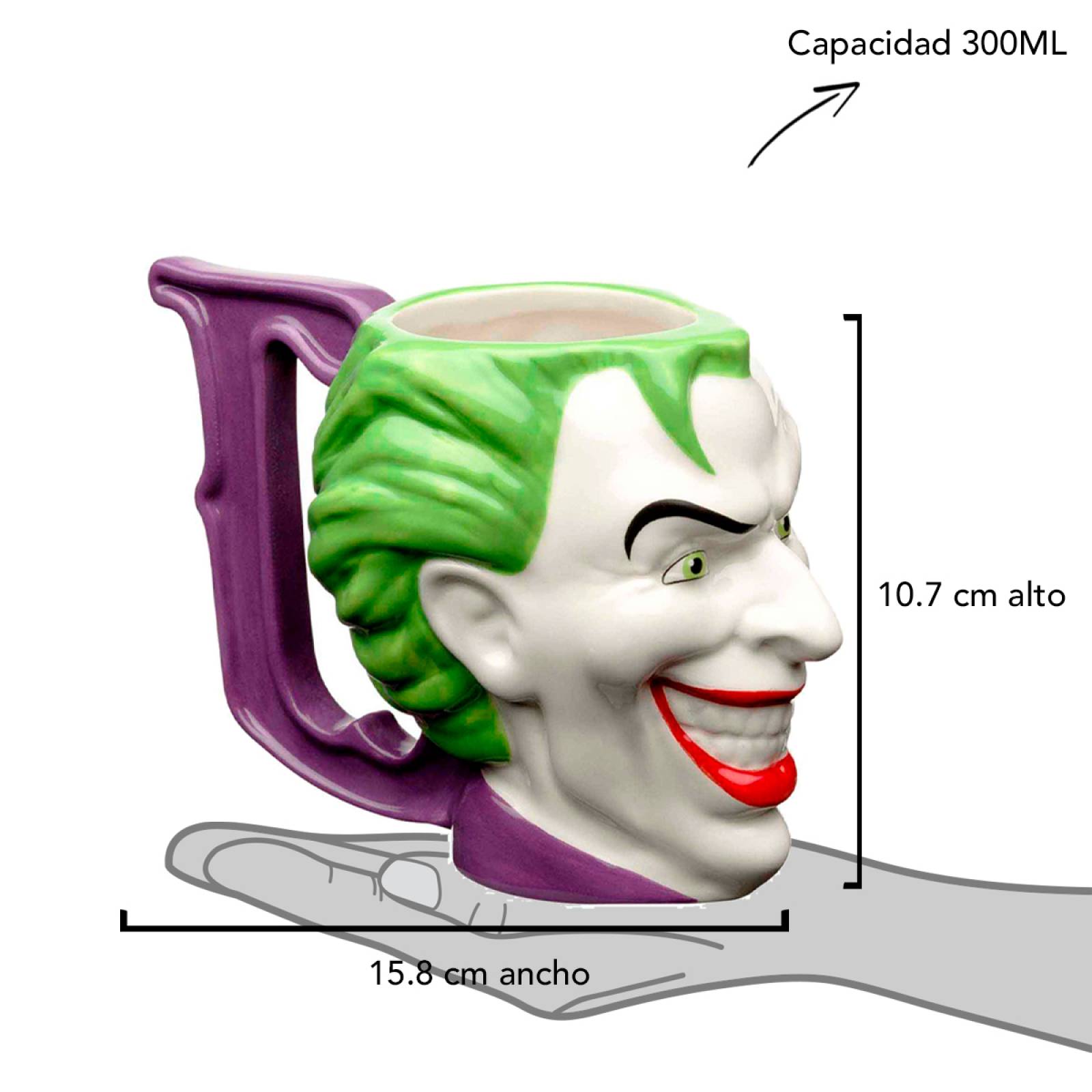 Zak 1555-3161 Taza Para Café De Cerámica 3d Joker Batman Dc Comics 354ml