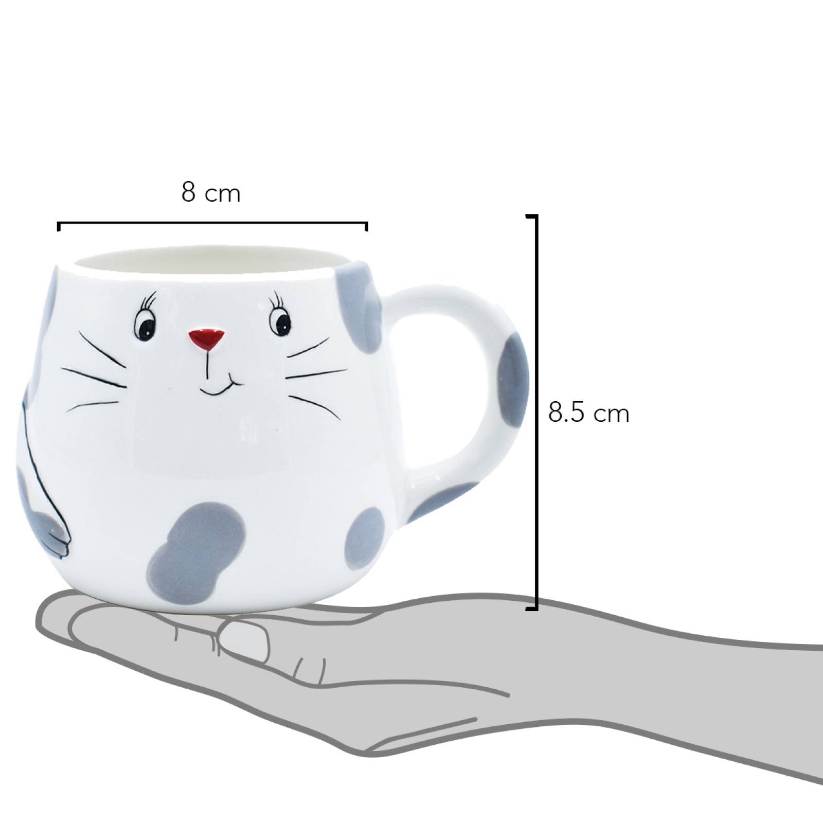 Top Choice 2415-3475 Taza Para Café 3d De Cerámica En Forma De Perros Y Gatos (Gatito)