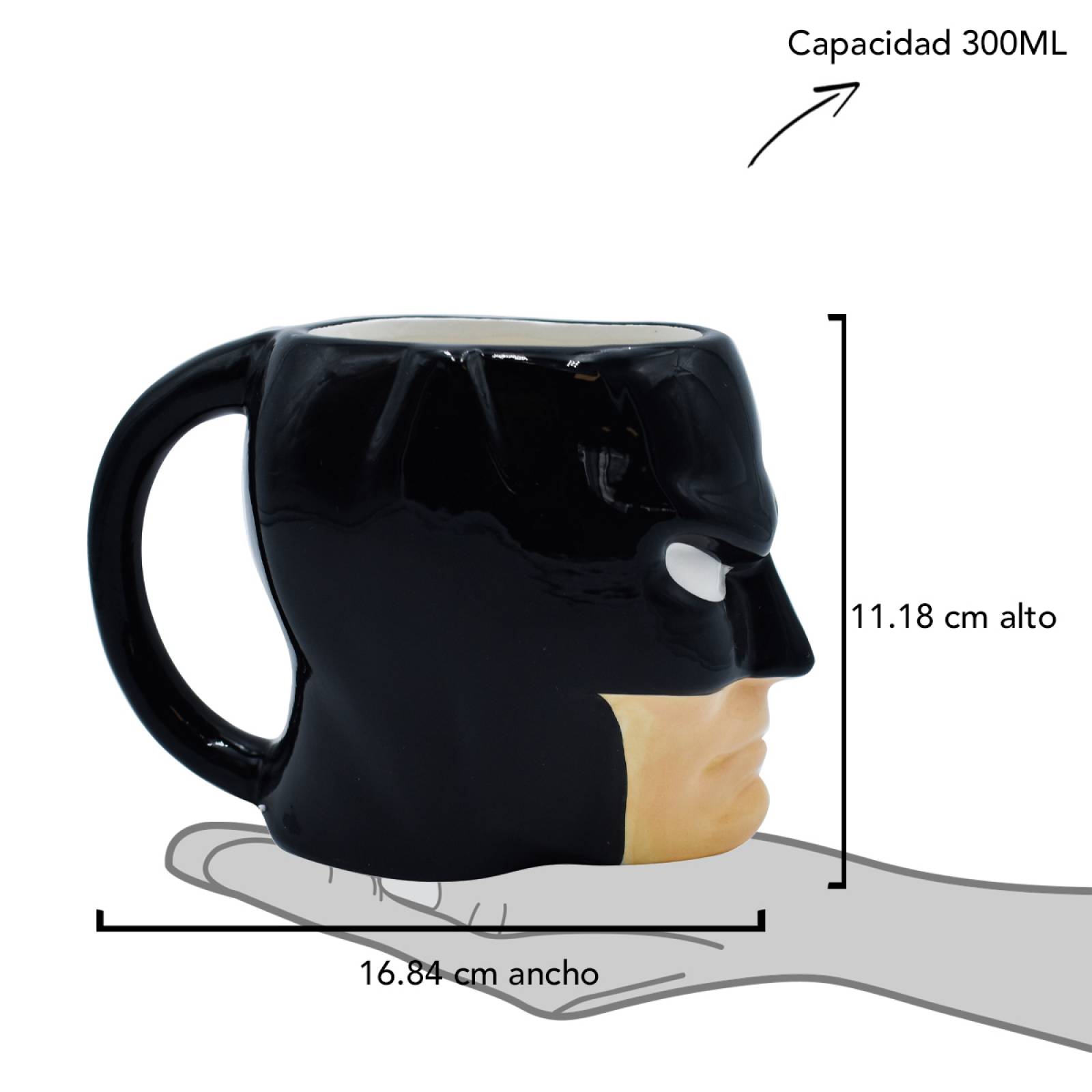 Zak 1555-3016 Taza De Cerámica 3d Para Café Batman Dc Comics