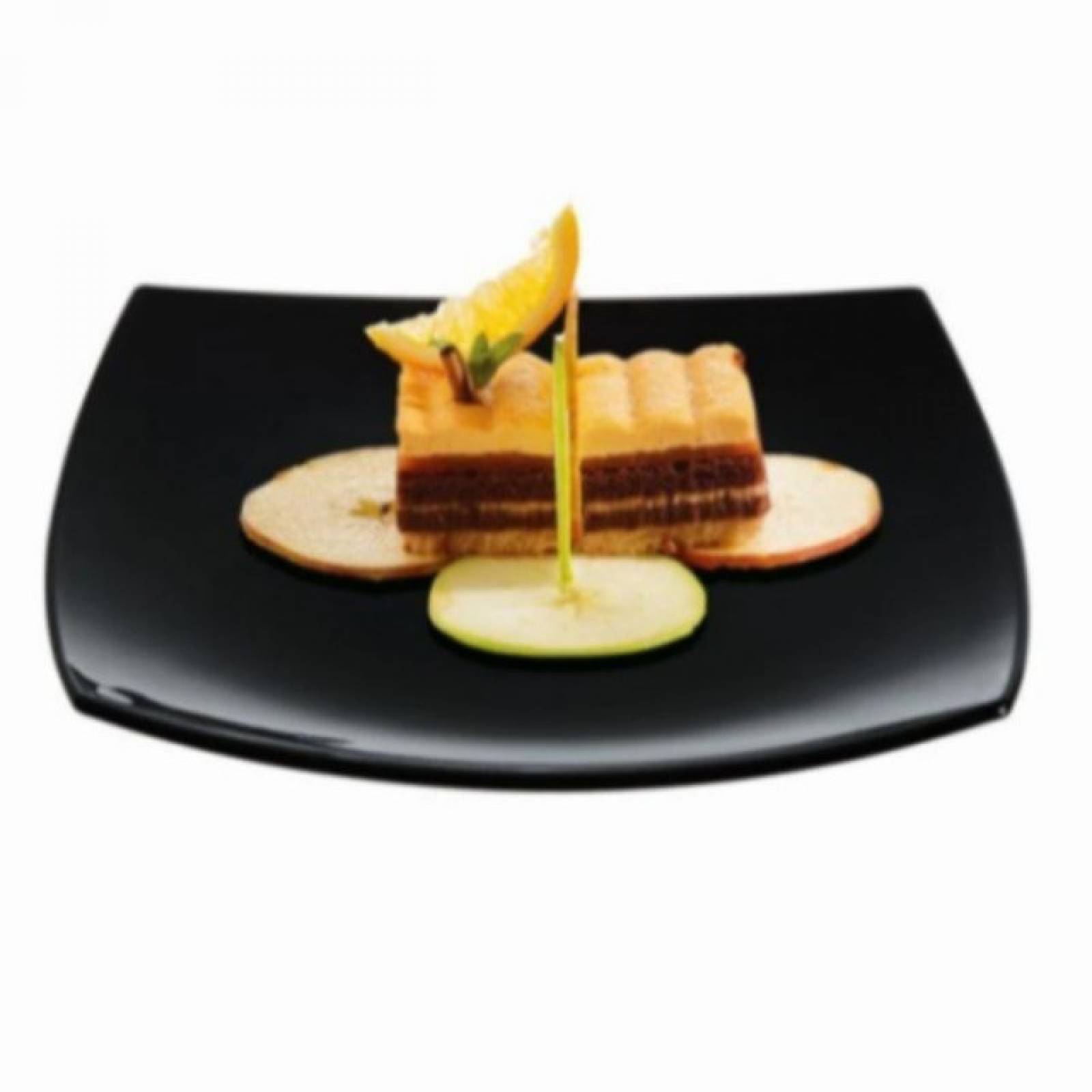 Luminarc 307-5201/5203E Vajilla Negra Cuadrada Moderna Resistente 12 piezas para 4 Personas