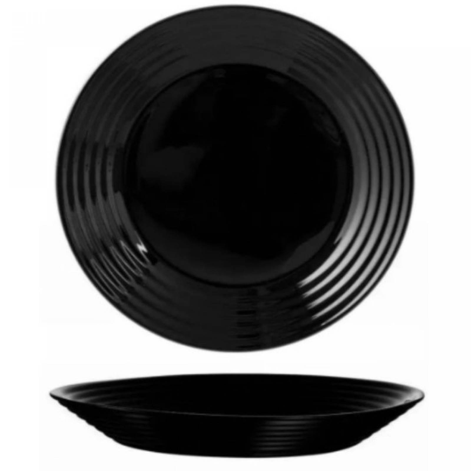 Luminarc 307-5483/5486E Vajilla Moderna Negra modelo Harena para 4 Personas de Vidrio con 12 piezas