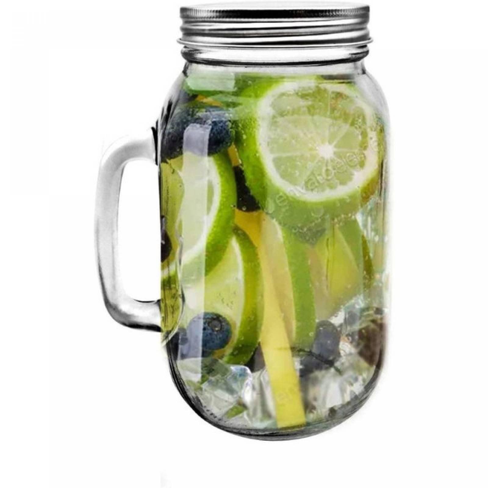 Top Choice 2415-2146 Mason Jar Set de 12 Frascos de Vidrio con Tapa y Asa de 1 Litro