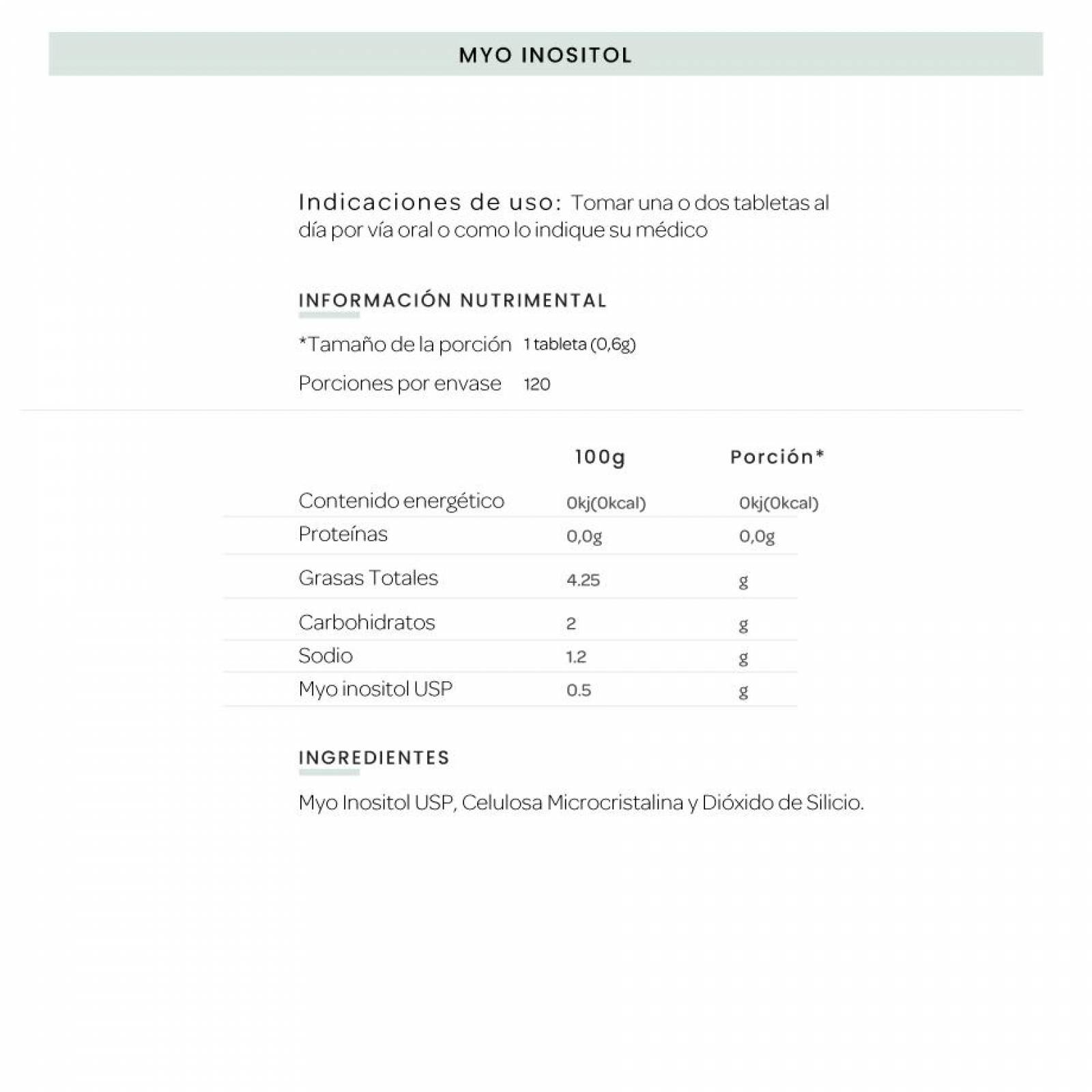 Myo Inositol 600mg 120 Caps 