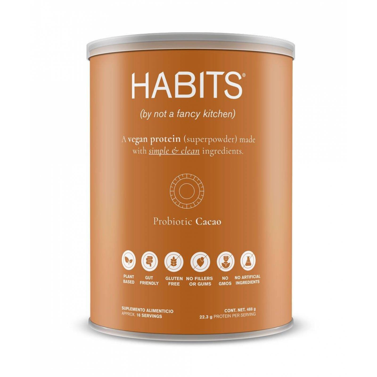 Proteína Habits Vegana Sabor Cacao 488 g 