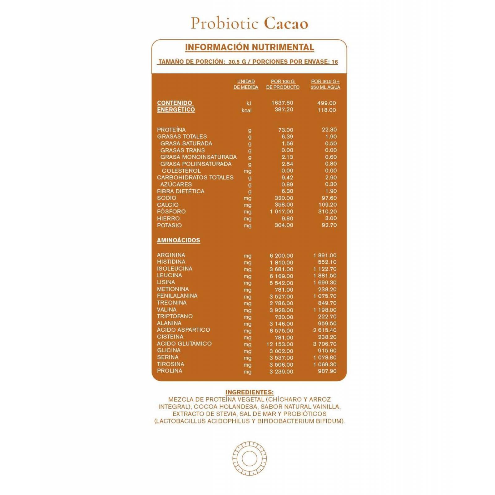 Proteína Habits Vegana Sabor Cacao 488 g 