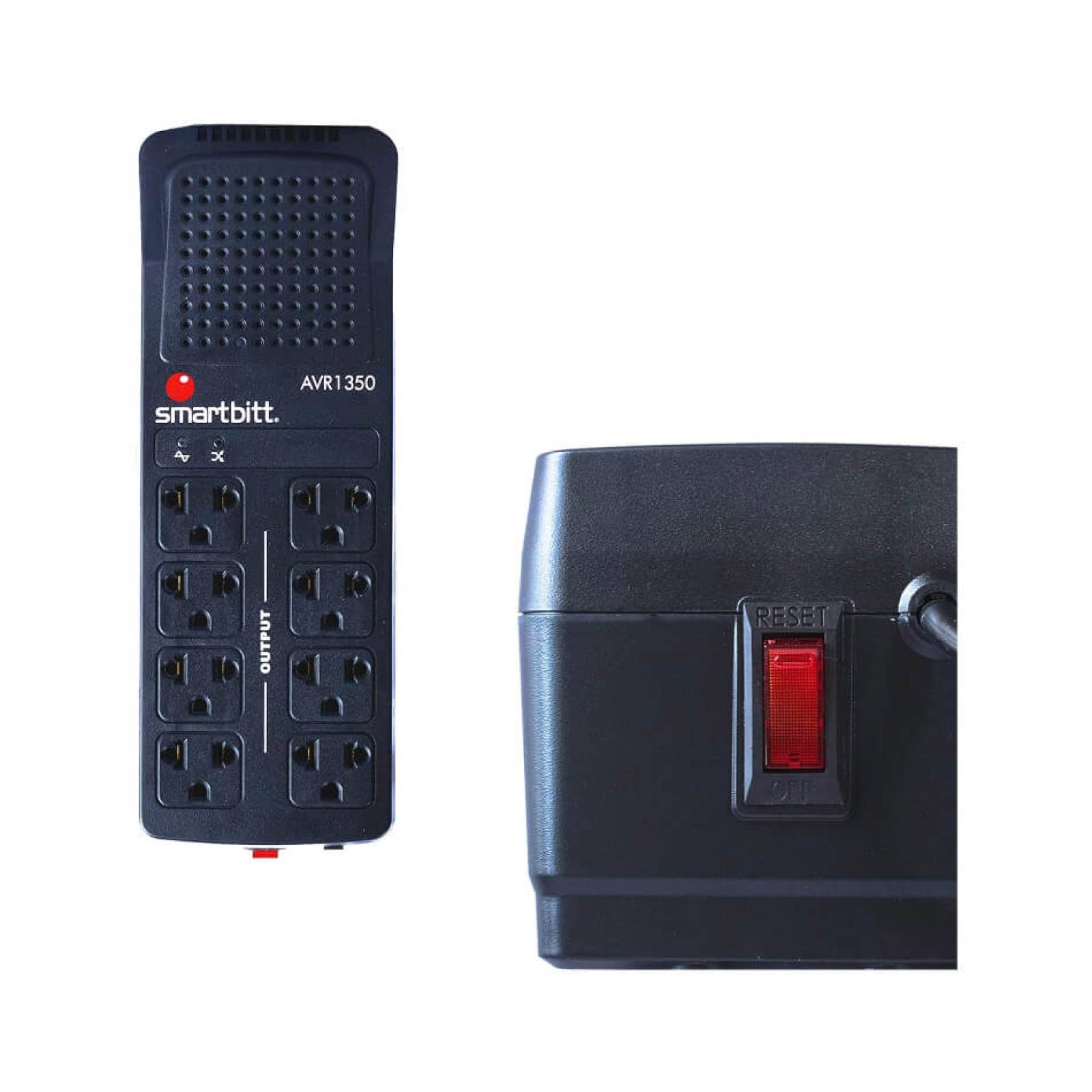 Regulador De Voltaje 1350va 675w Smartbitt Avr1350 Pc Tv 8/c