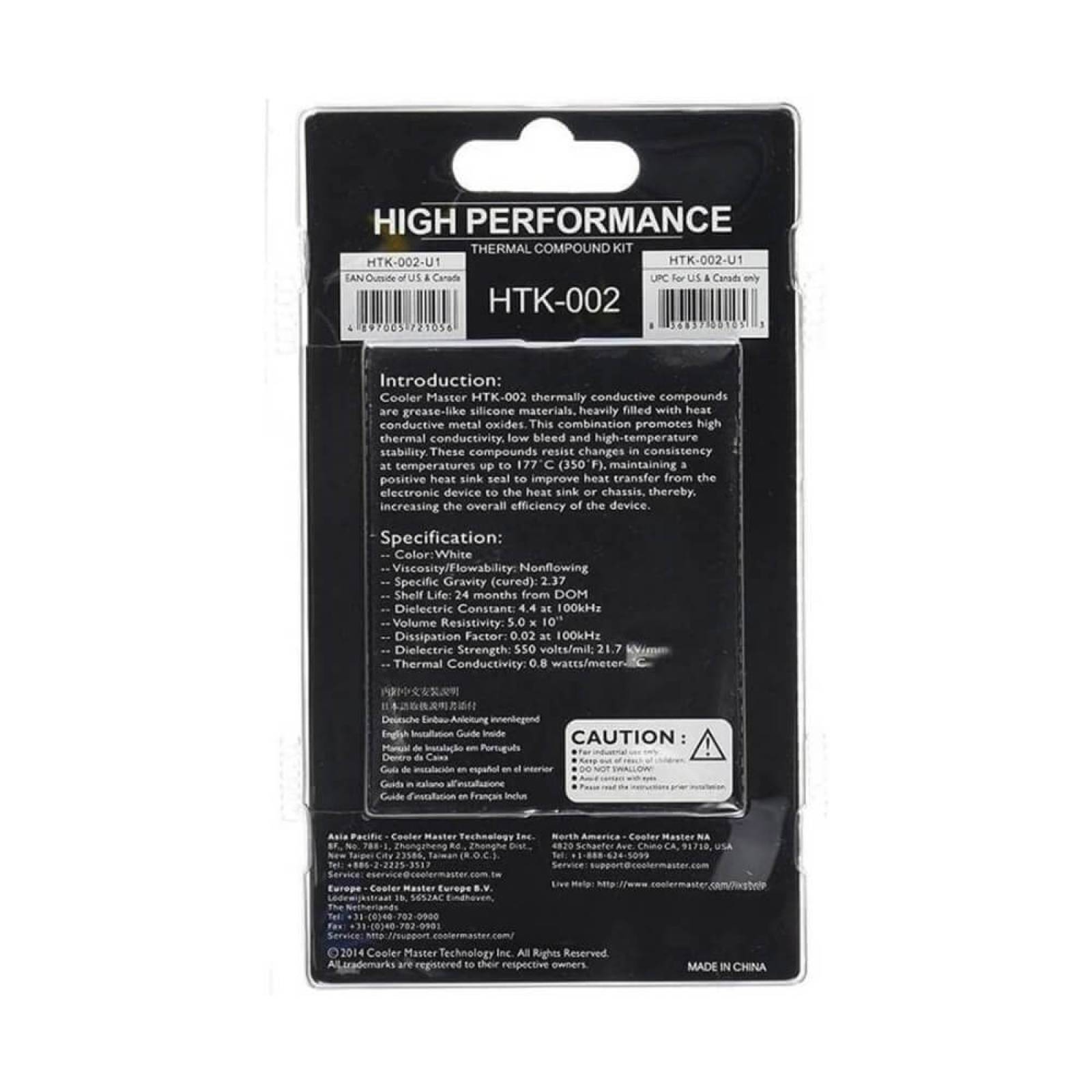 Pasta Termica Cooler Master High Performance 4g Htk-002-u1