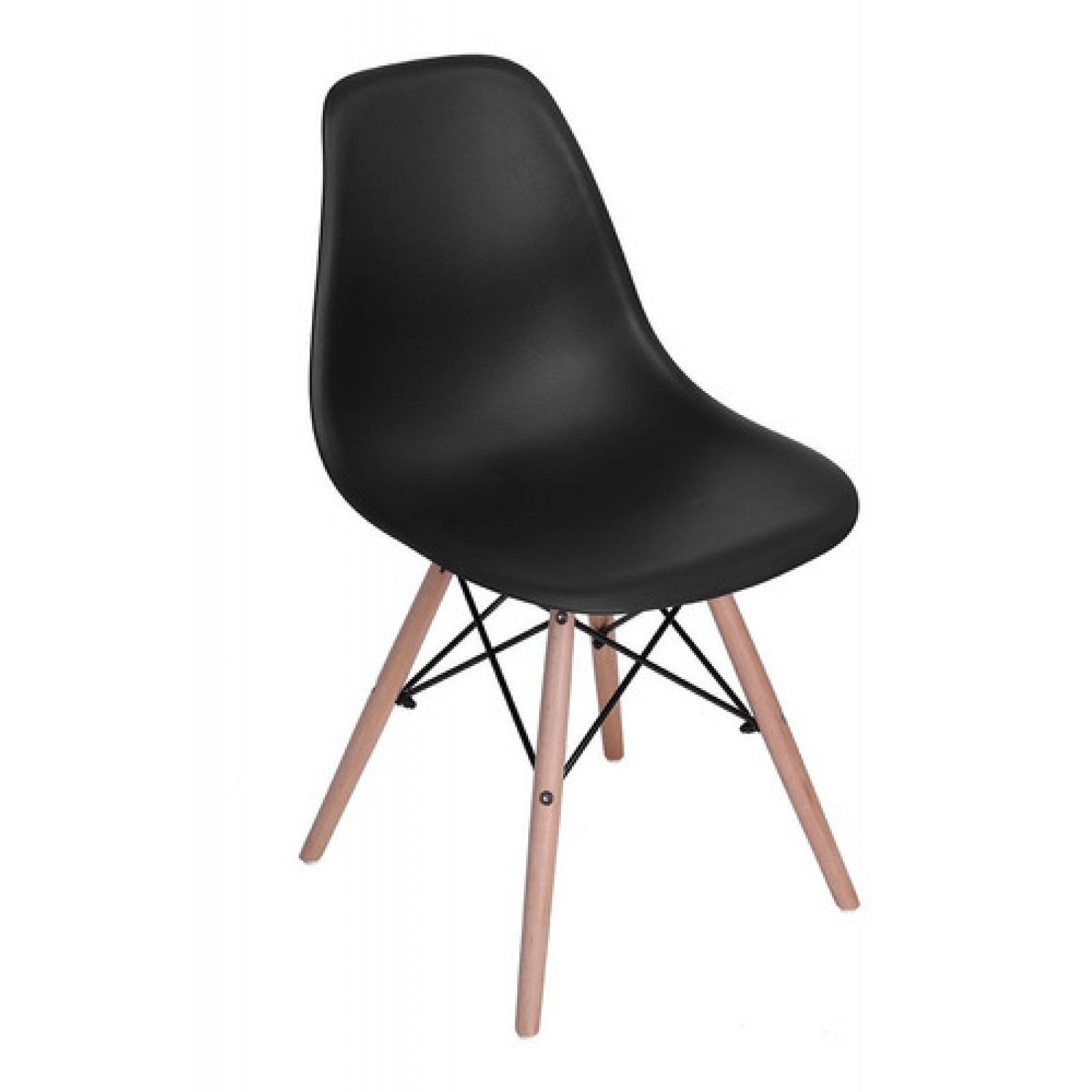 Silla Eames Negra Moderna Madera 