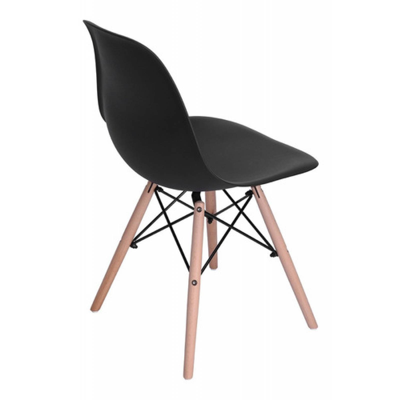 Silla Eames Negra Moderna Madera 