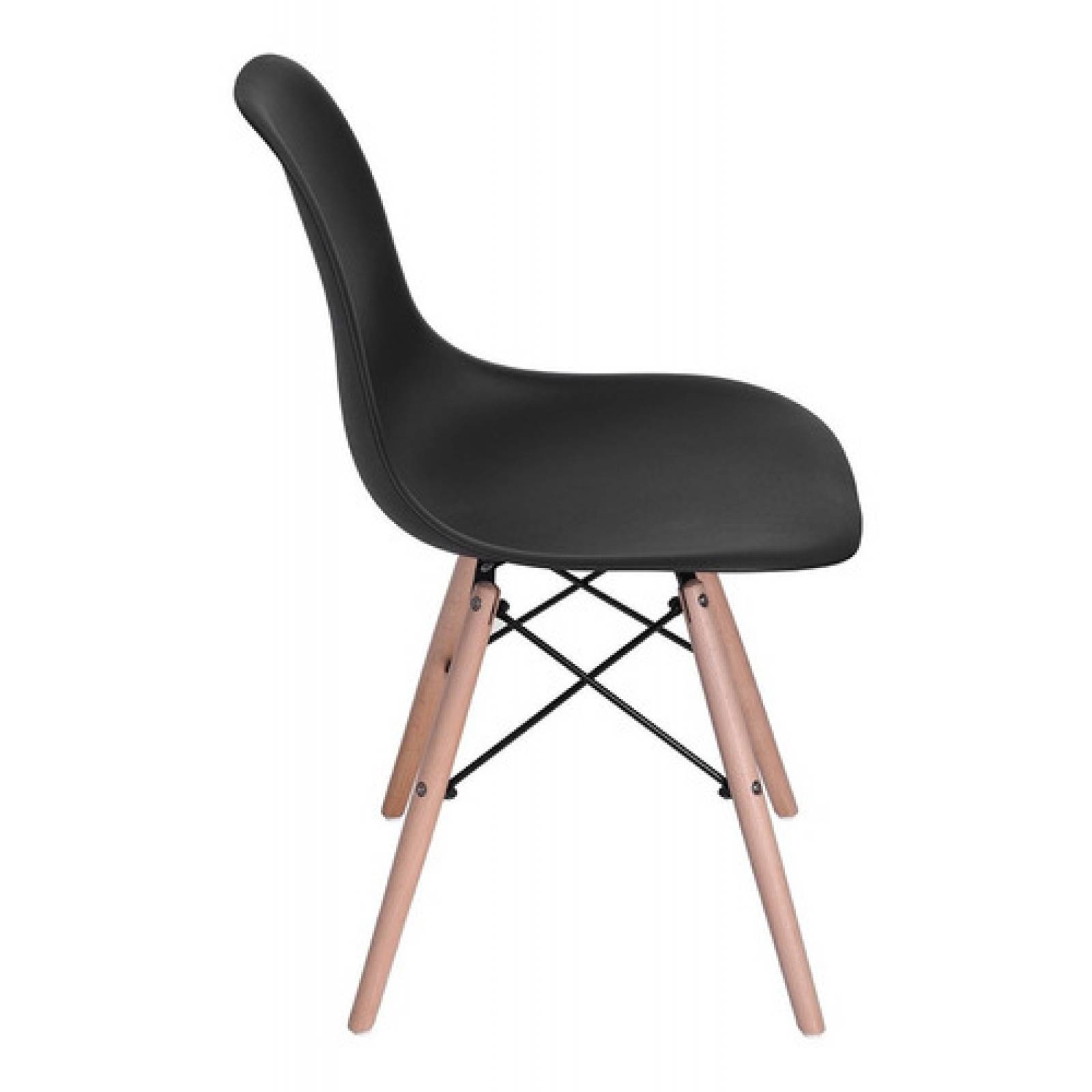 Silla Eames Negra Moderna Madera 