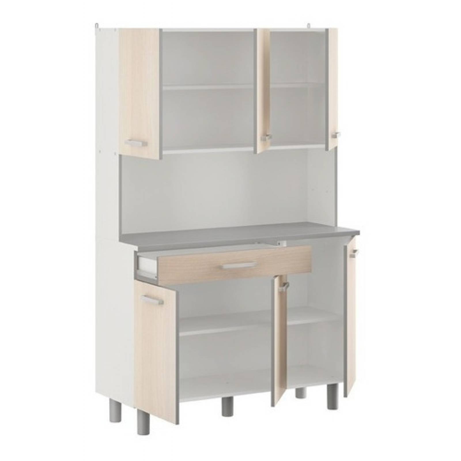 Alacenas Cocinas Prácticas Madera Y Blanco Minimalista Tugow