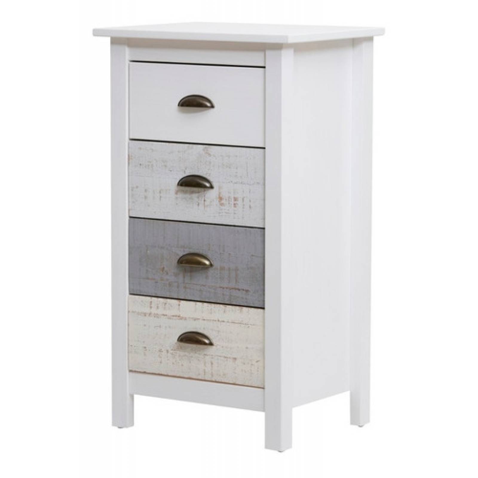 Cómoda De Madera Multicolor Con 4 Cajones Tugow