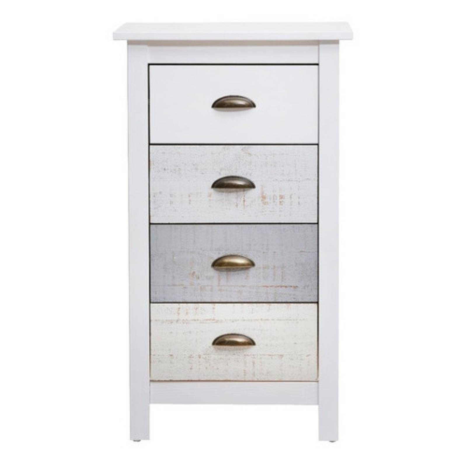 Cómoda De Madera Multicolor Con 4 Cajones Tugow