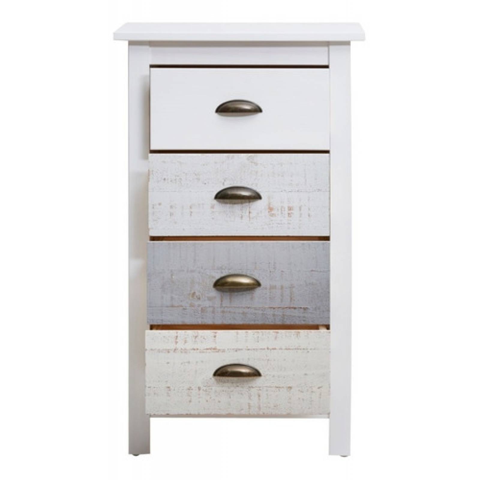 Cómoda De Madera Multicolor Con 4 Cajones Tugow