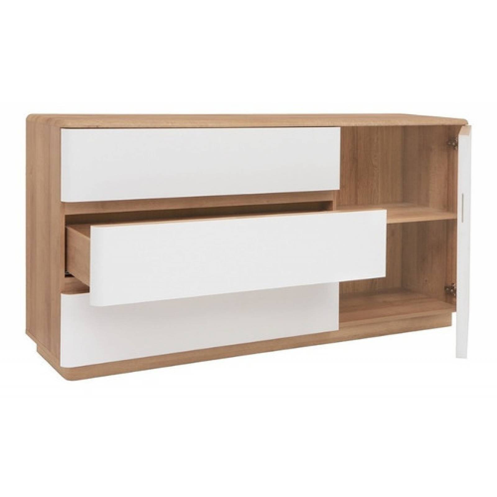 Cajonera Para Sala Minimalista Blanca Tugow