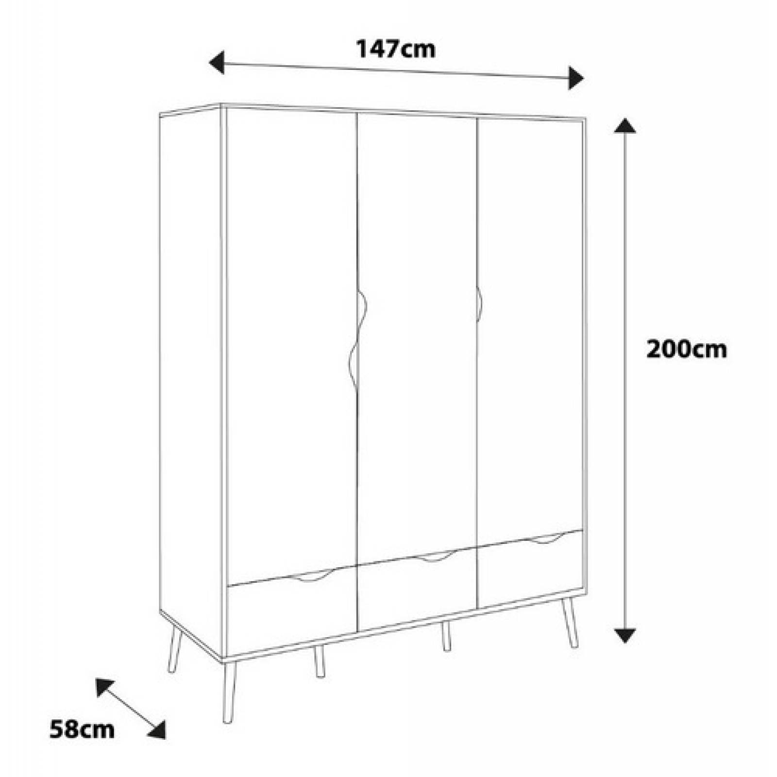 Clóset Madera Blanco Ropero Minimalista Tugow