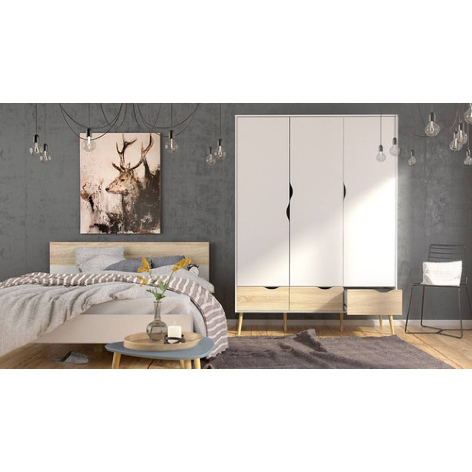 Clóset Madera Blanco Ropero Minimalista Tugow