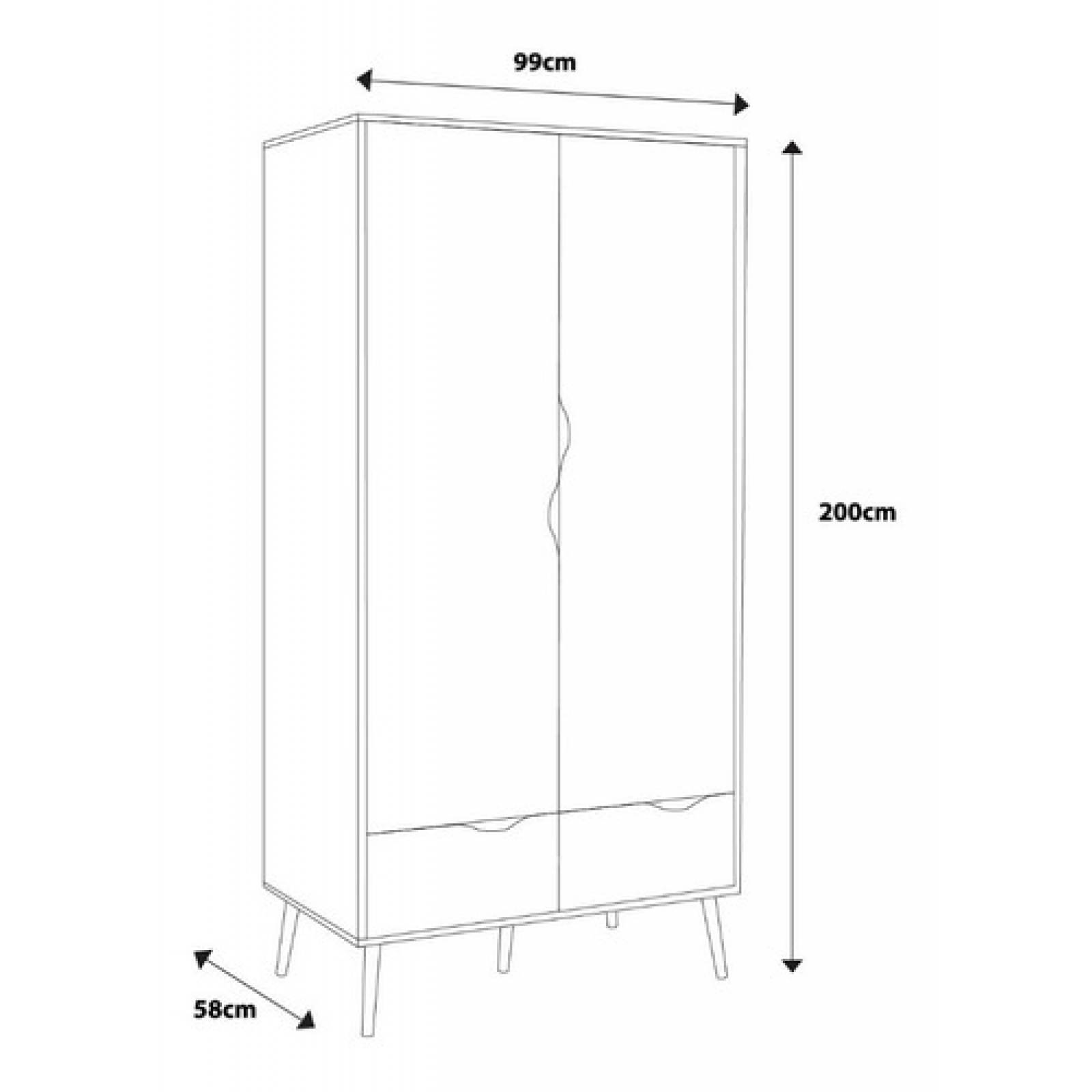 Ropero Moderno Con Cajonera Clóset Armable Negro