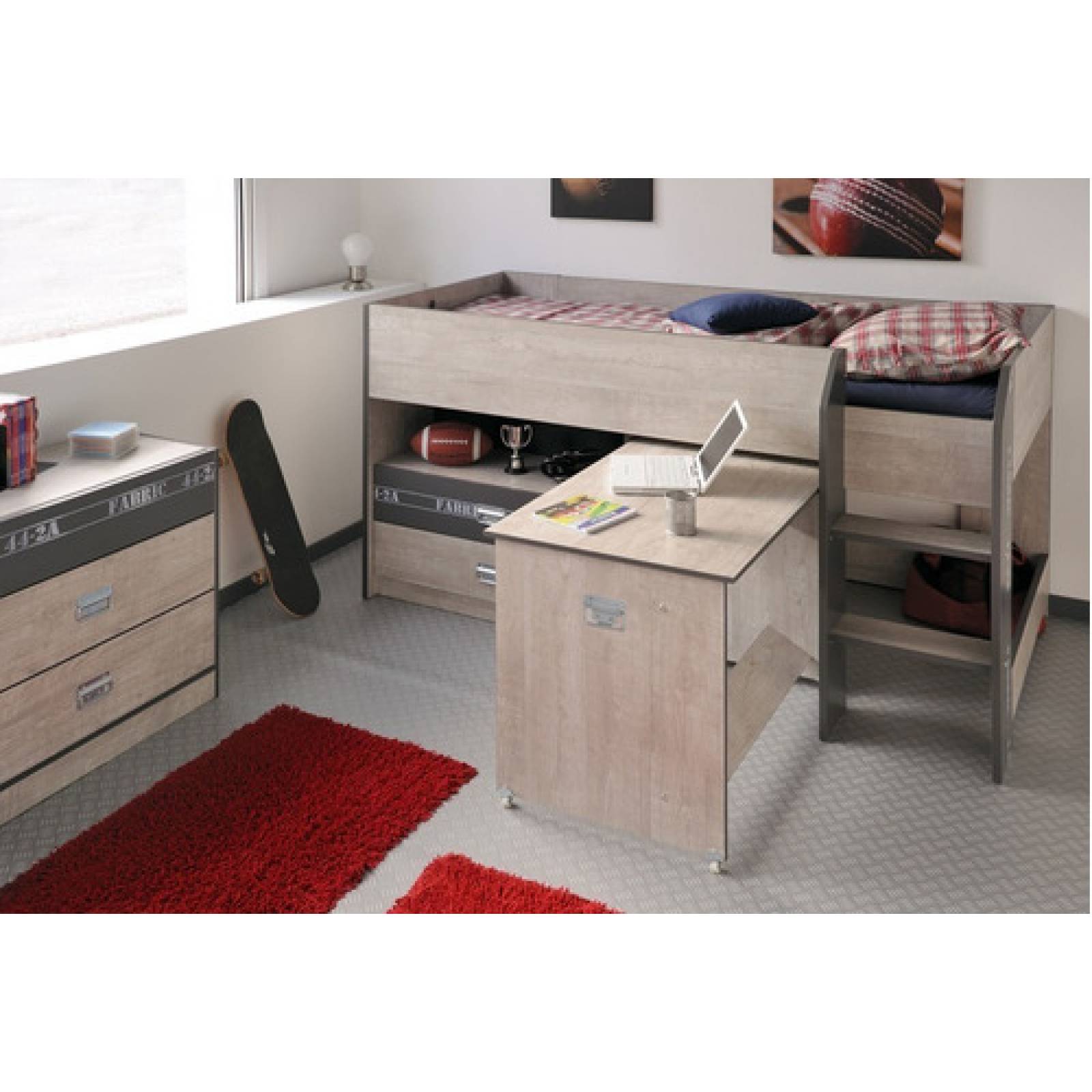 Litera Con Cama Escritorio Y Cajonera