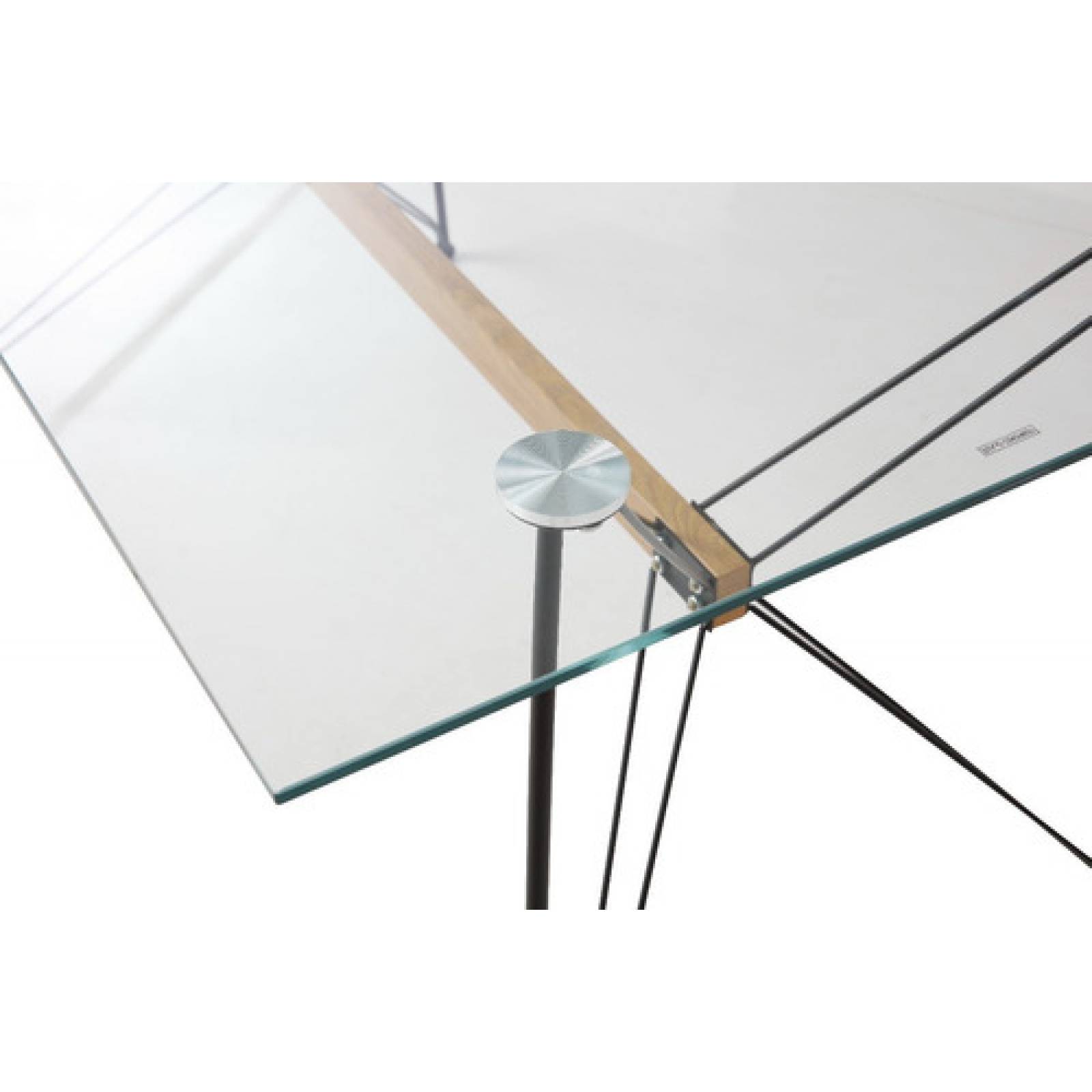 Mesa De Comedor Cristal Templado Estilo Industrial Tugow