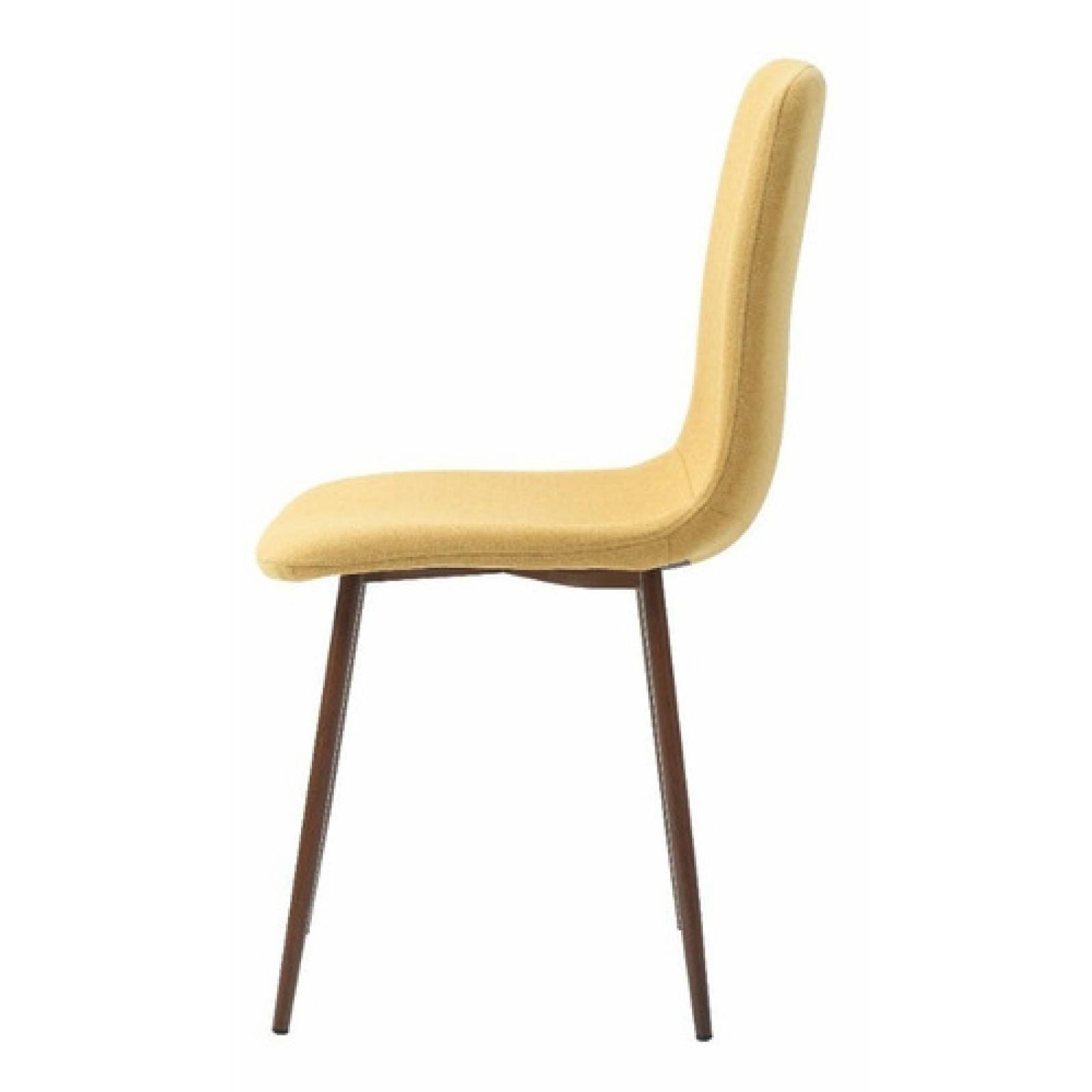 Silla Mostaza Estetica Retro Para Comedor Moderno Tugow