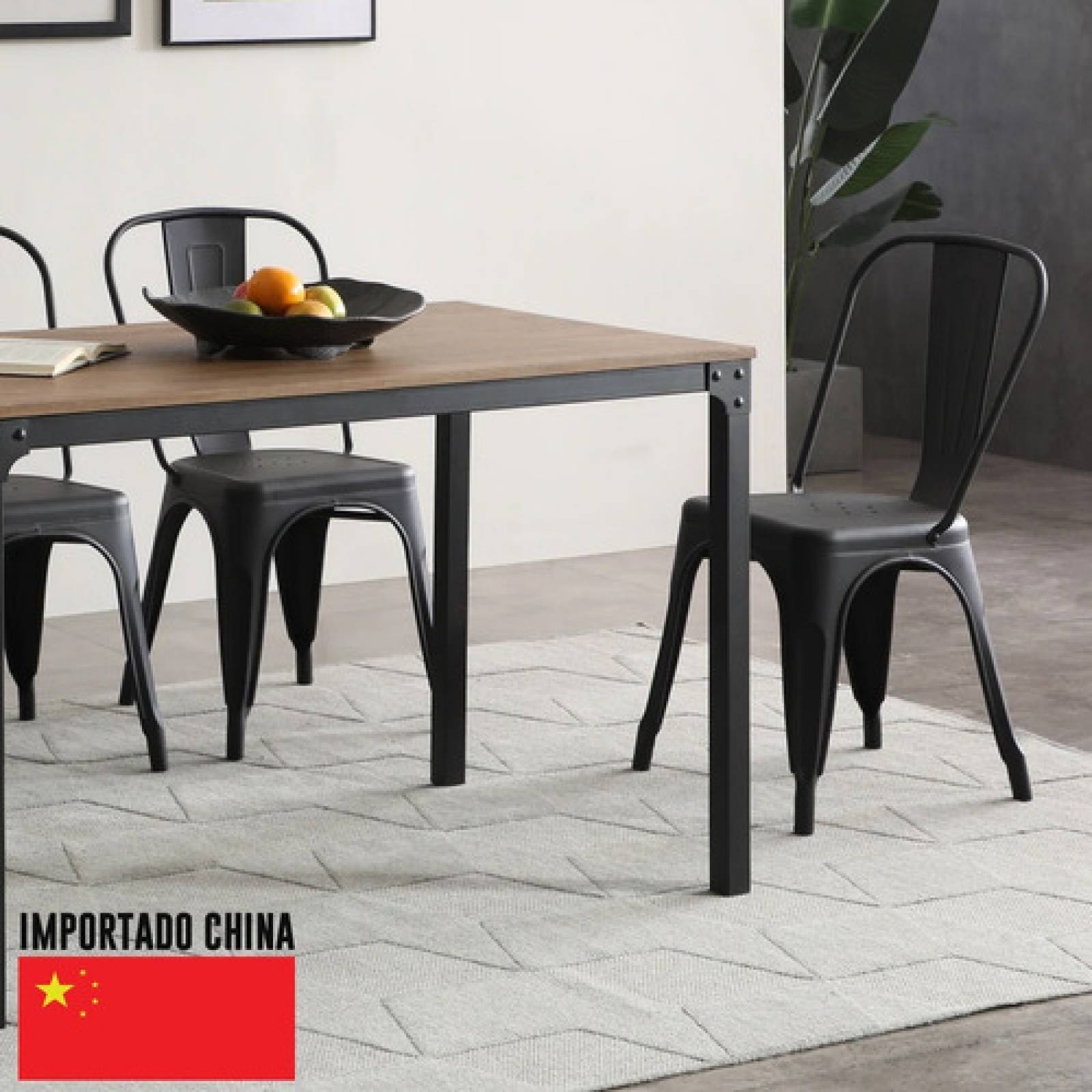 Silla De Metal Retro Comedor Interior Y Exterior Tugow 