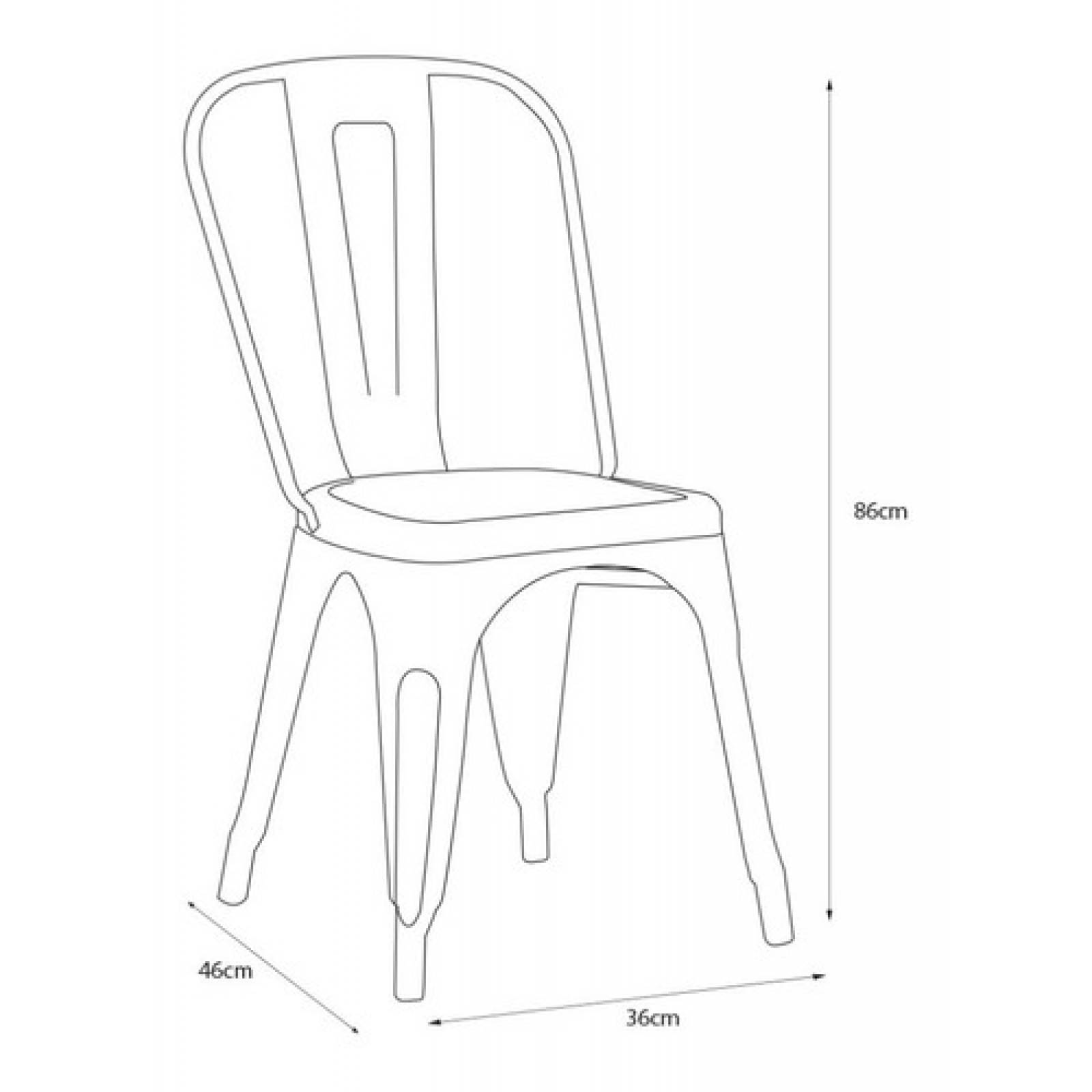 Silla De Metal Retro Comedor Interior Y Exterior Tugow 