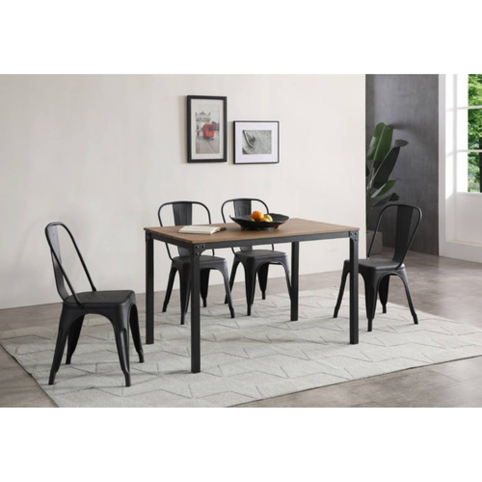 Silla De Metal Retro Comedor Interior Y Exterior Tugow 