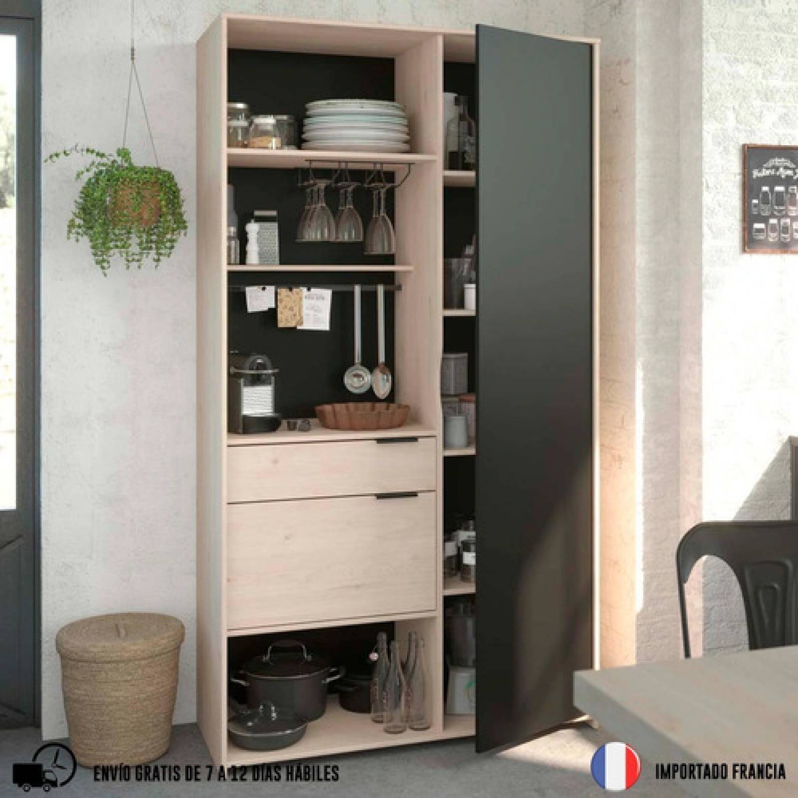 Alacena Modular Estante Auxiliar De Cocina 2 Puertas Tugow