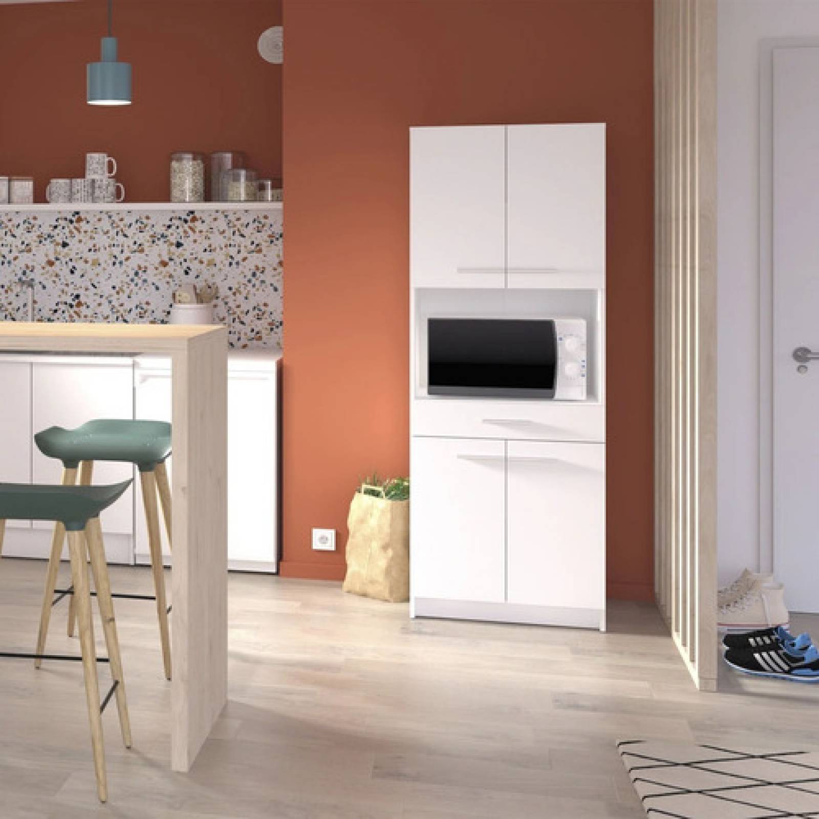 Alacena Modular Cocina Practicas Blanca Economica Tugow 