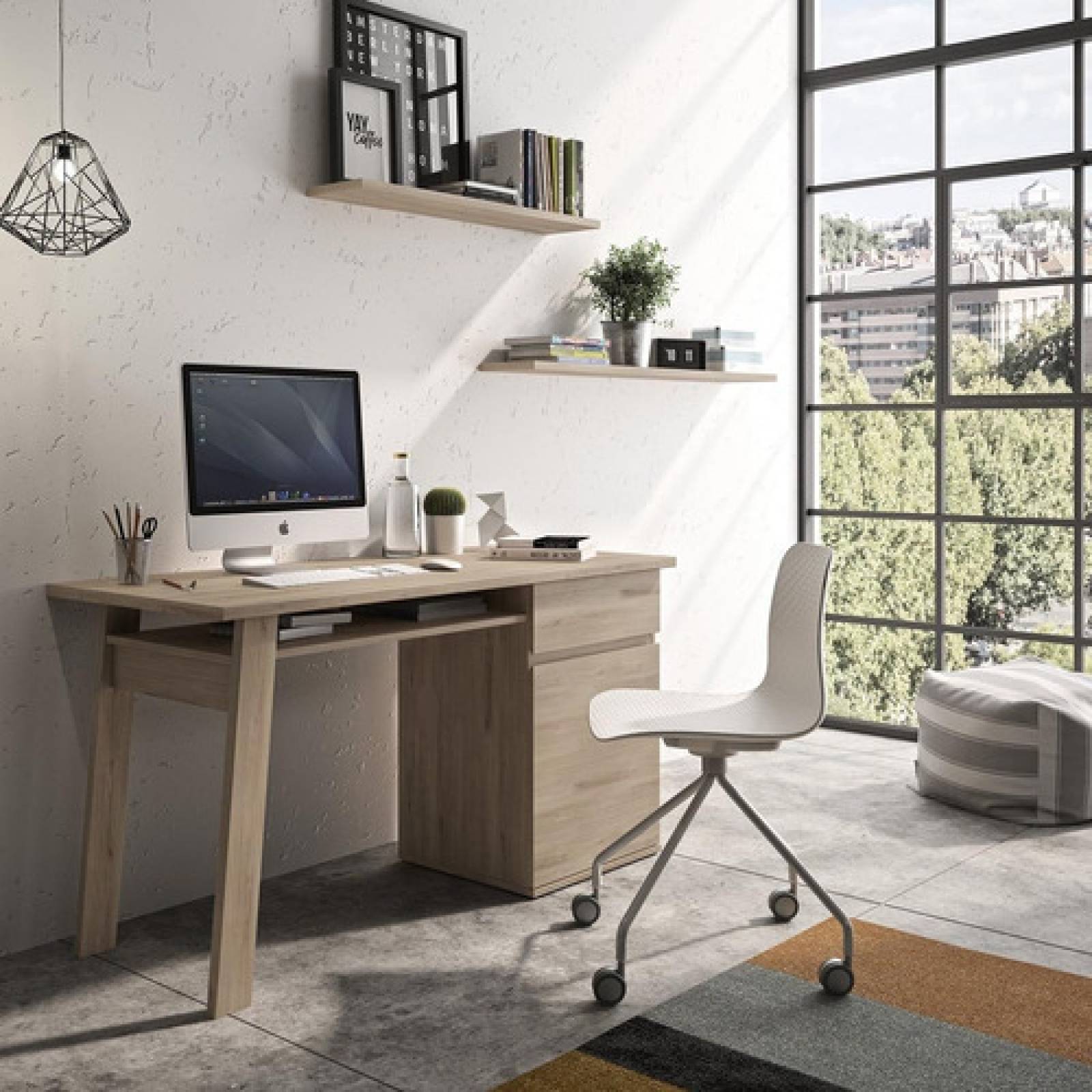 Escritorio Amplio Funcional Con Espacio Para Alamcenar Tugow