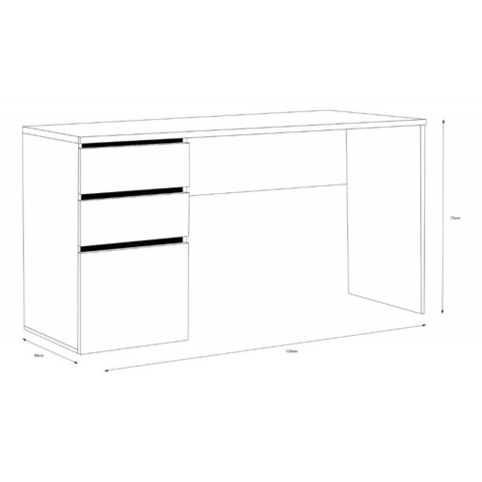 Escritorio Amplio Tugow Blanco Brillante Envio Gratis