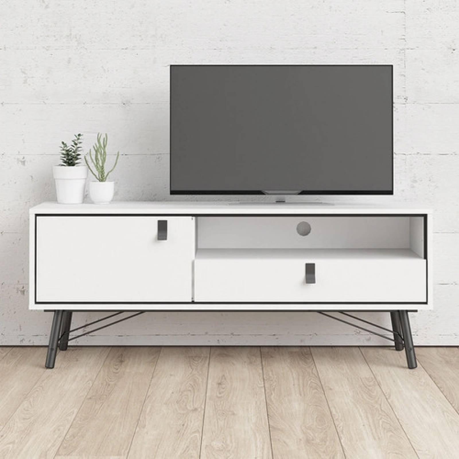 Mesa Blanca Para Tv Estilo Minimalista Envío Gratis