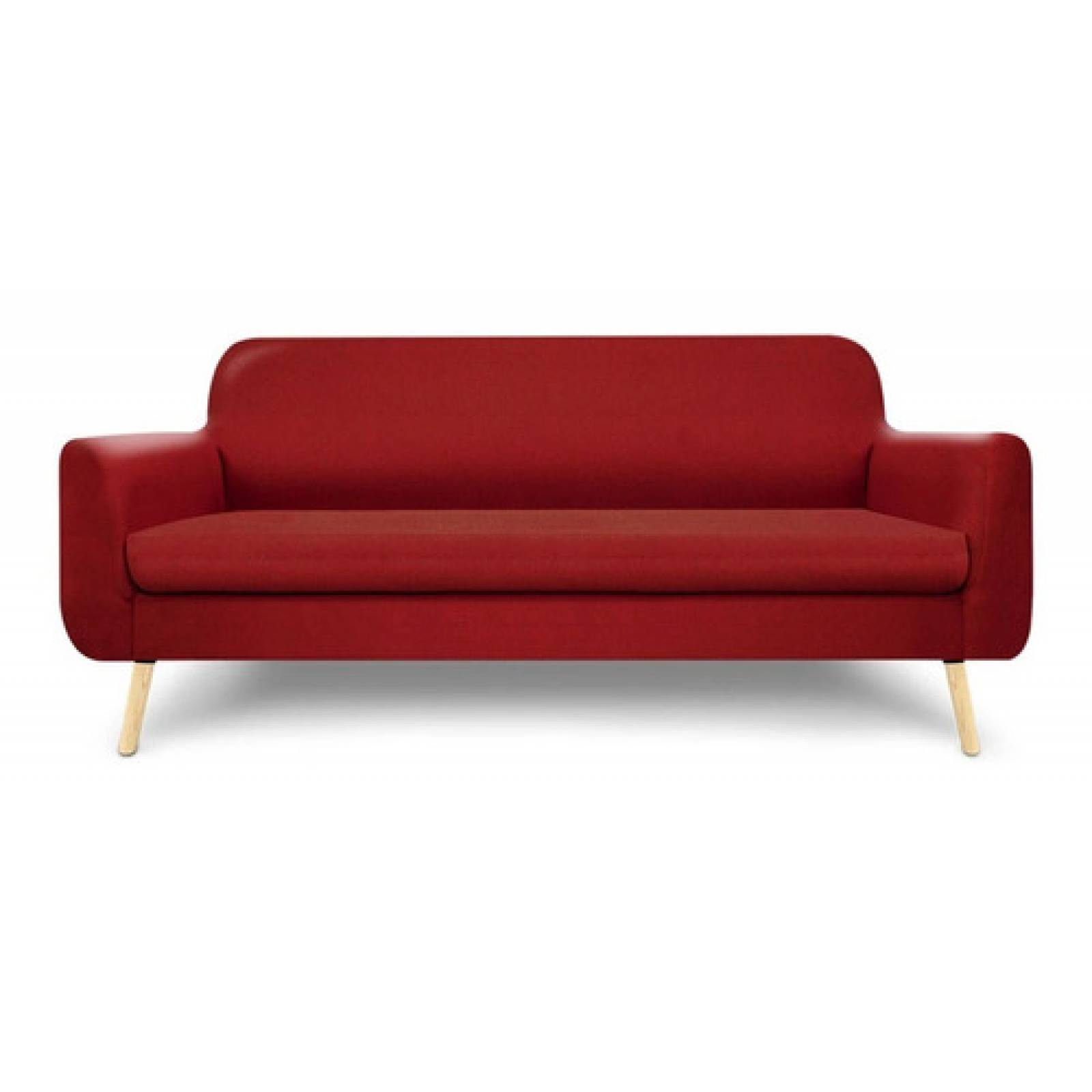 Sillon Rojo Sofa Minimalista 3 Plazas Salas Modernas Tugow