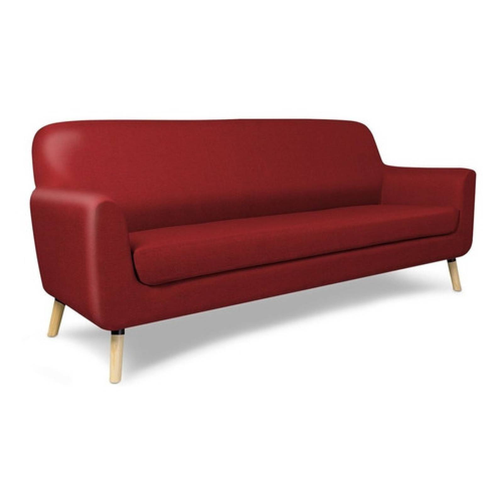 Sillon Rojo Sofa Minimalista 3 Plazas Salas Modernas Tugow