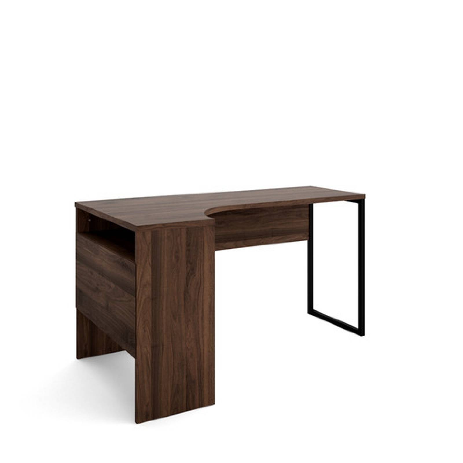 Escritorio L Color Nogal 2 Cajones Estilo Nordico Tugow