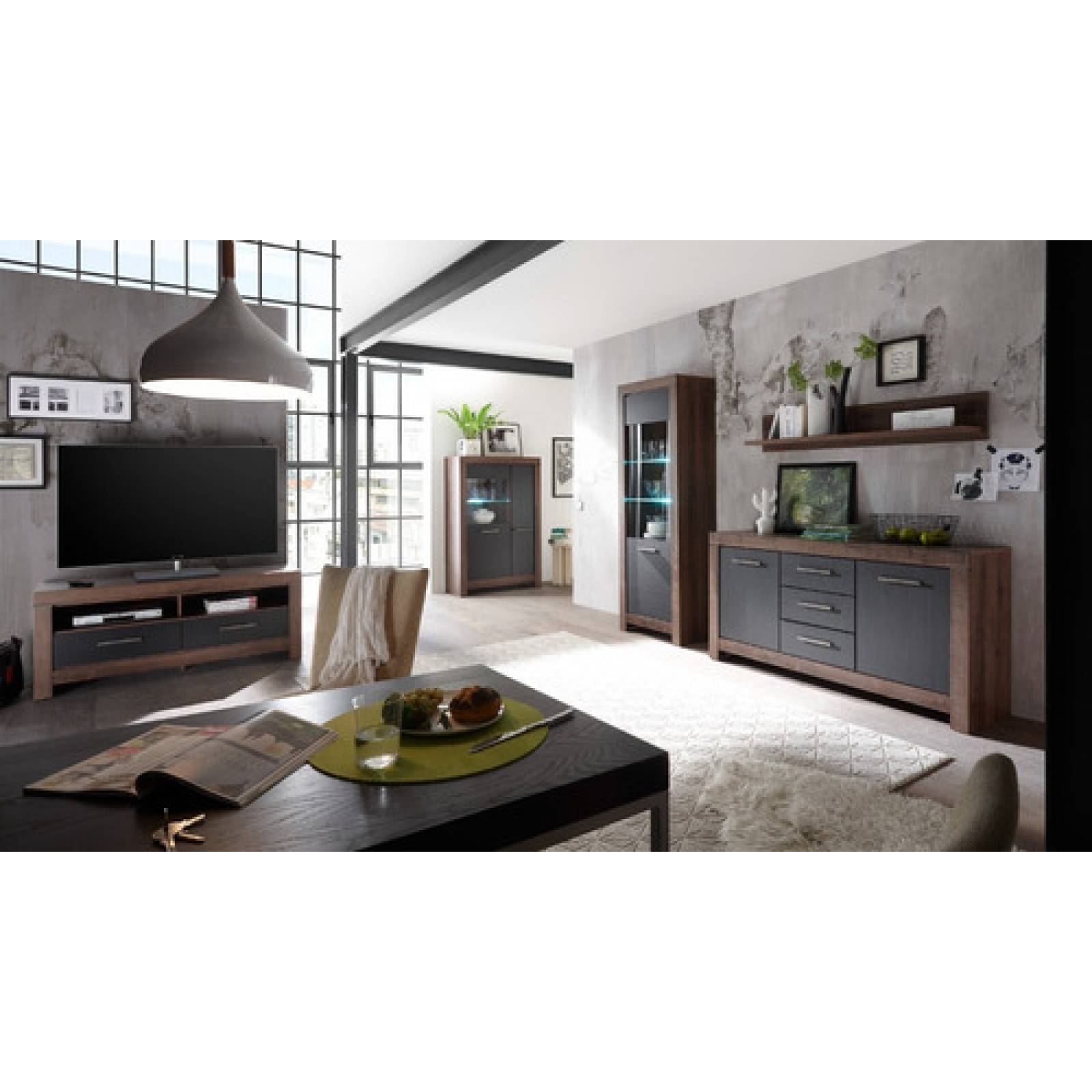 Vitrina Exhibidora Estilo Nordico Con Sistema De Iluminacion