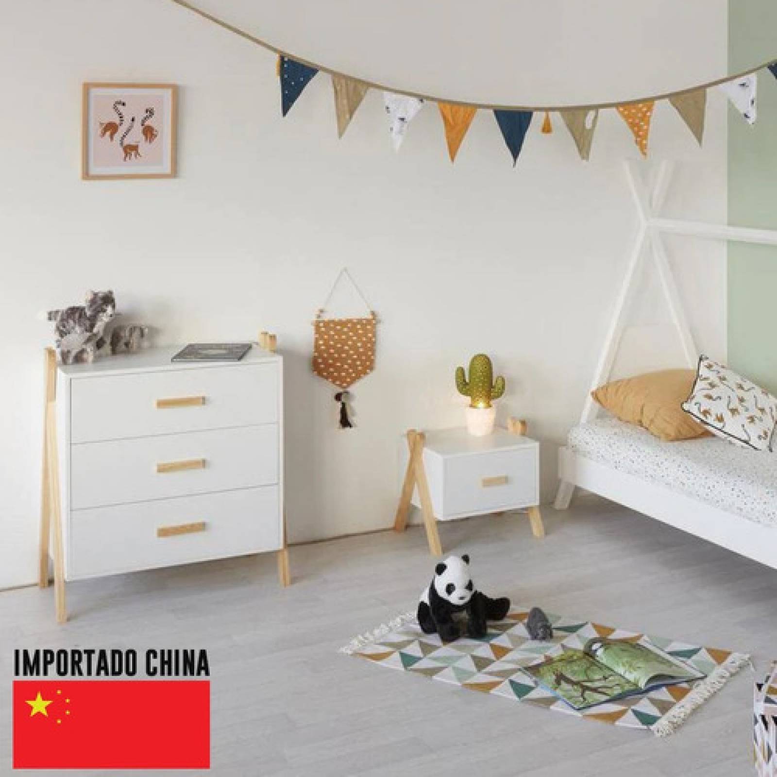 Mueble Cajonera Practica Infantil De 3 Cajones Tugow
