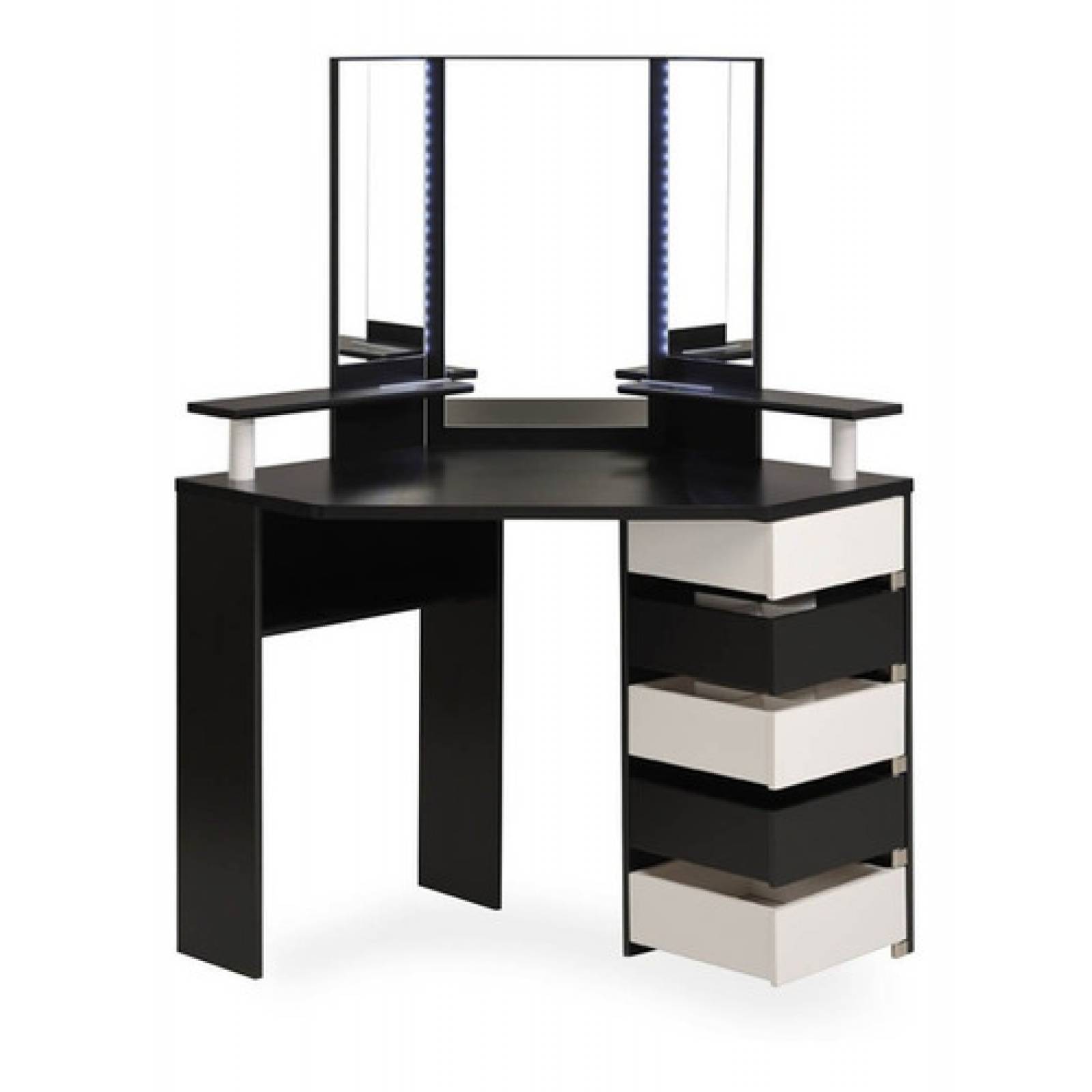  Tocador Negro Para Recamara Con Cajones Rotativos Tugow 