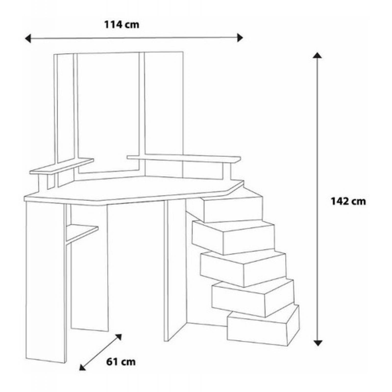  Tocador Negro Para Recamara Con Cajones Rotativos Tugow 