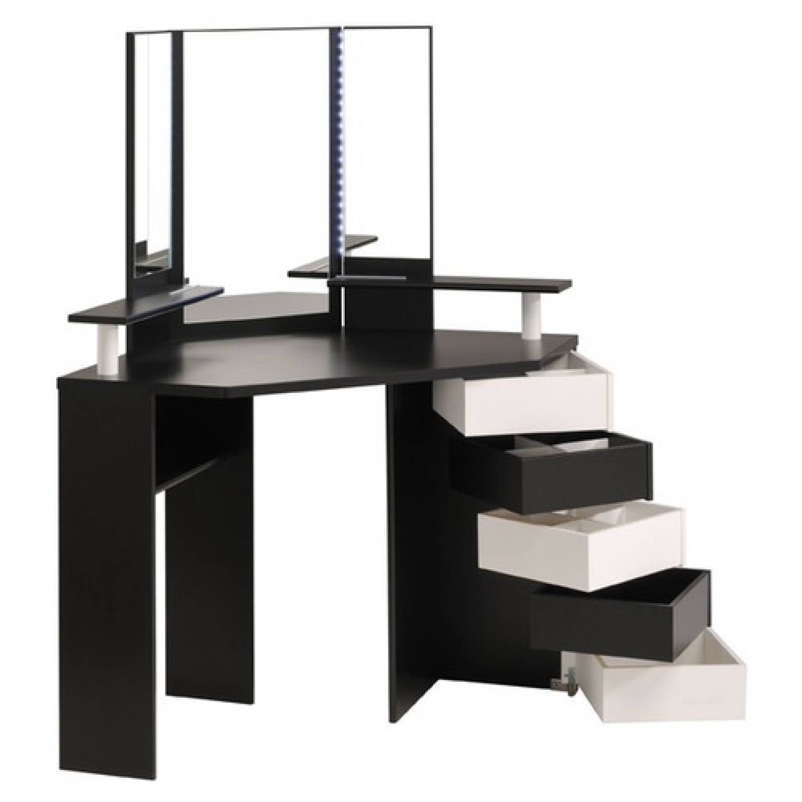  Tocador Negro Para Recamara Con Cajones Rotativos Tugow 