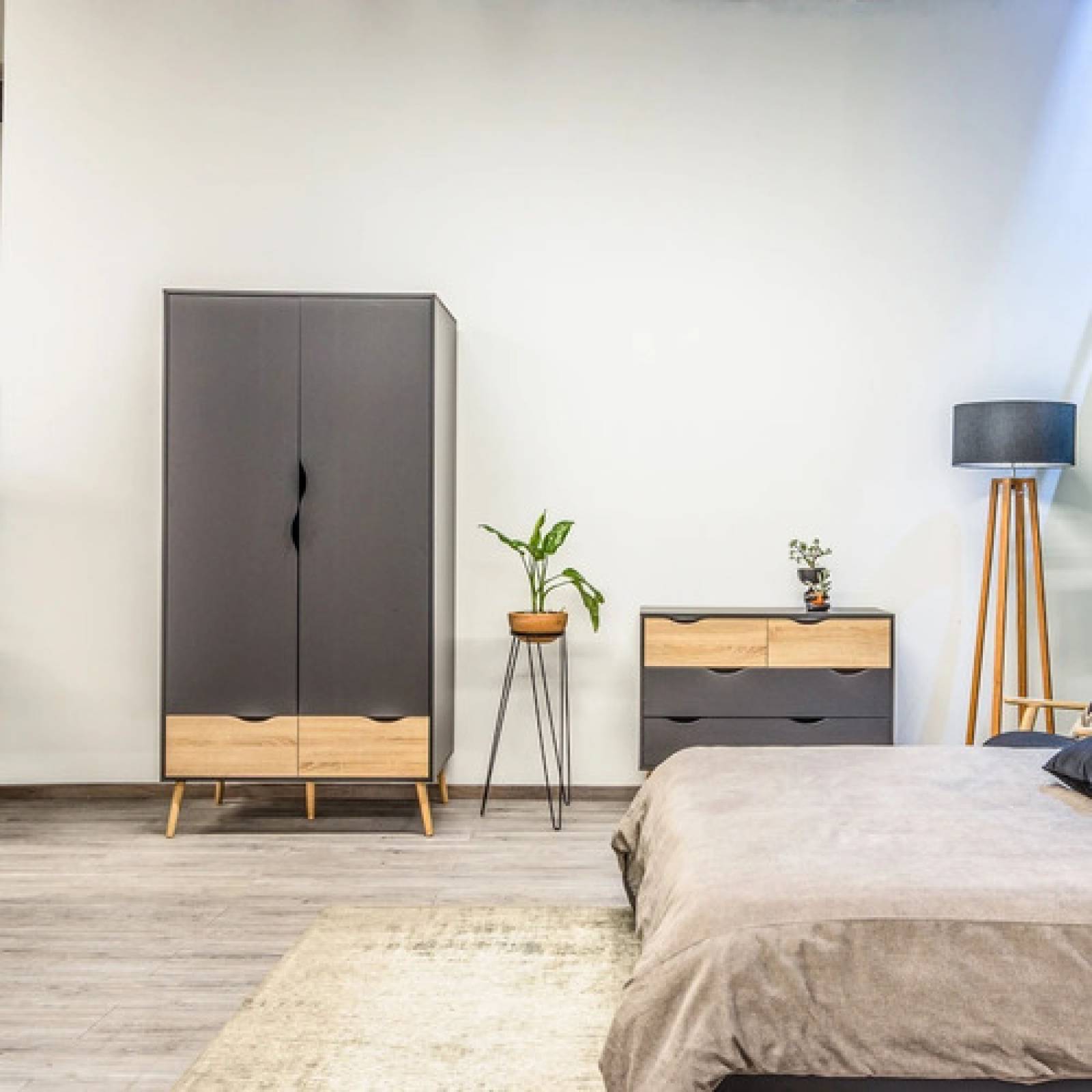 Cajonera Negra Moderna Cómoda De Madera Tugow Envío Gratis