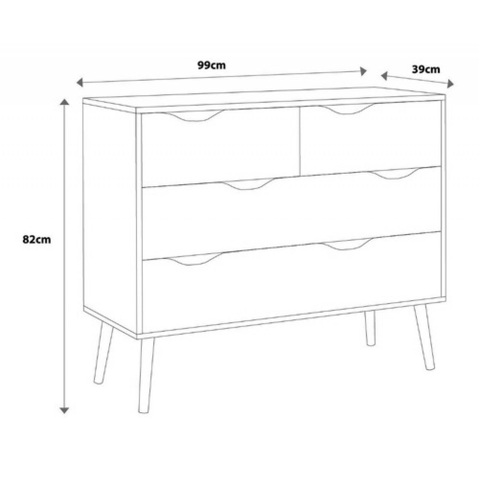 Cajonera Negra Moderna Cómoda De Madera Tugow Envío Gratis