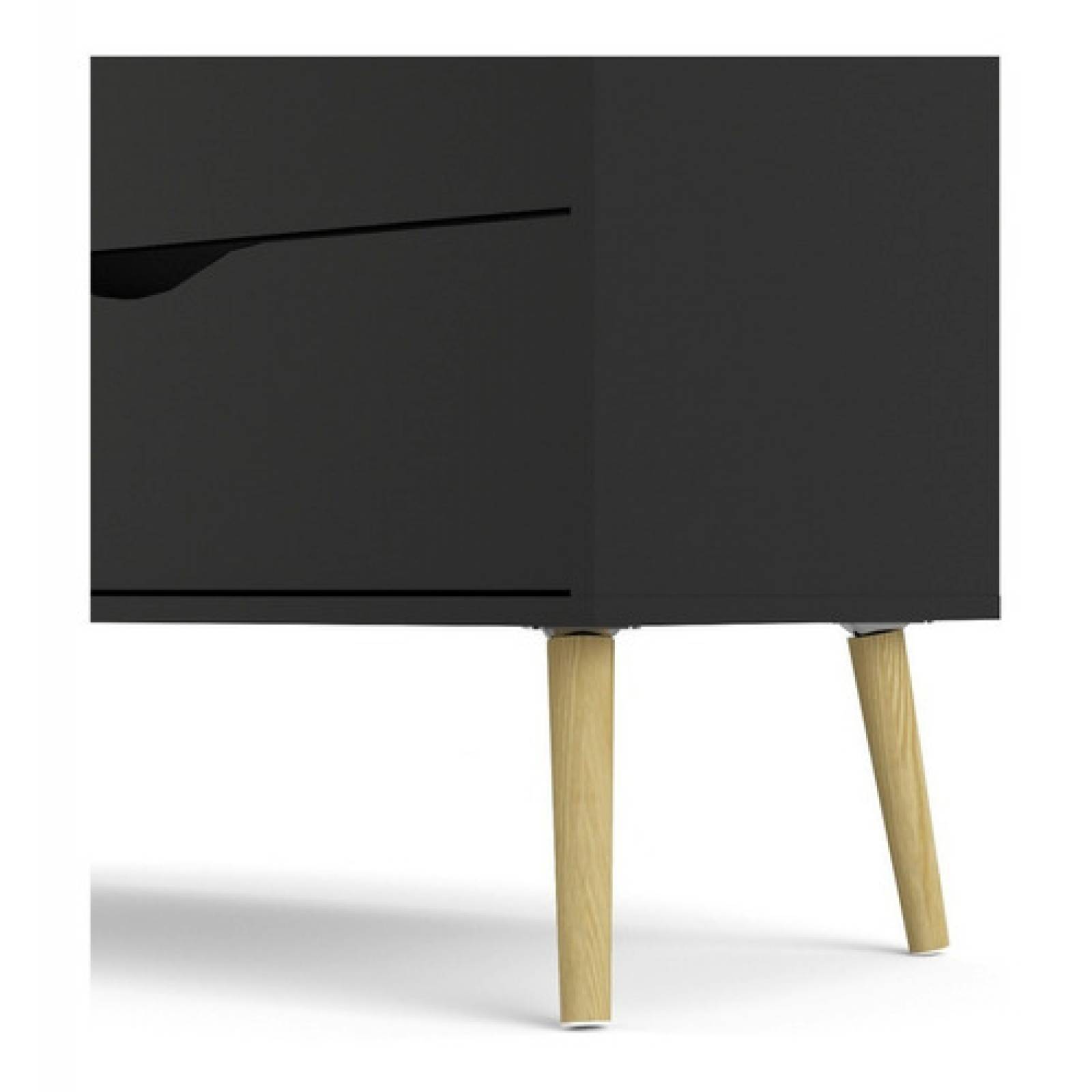Cajonera Negra Moderna Cómoda De Madera Tugow Envío Gratis