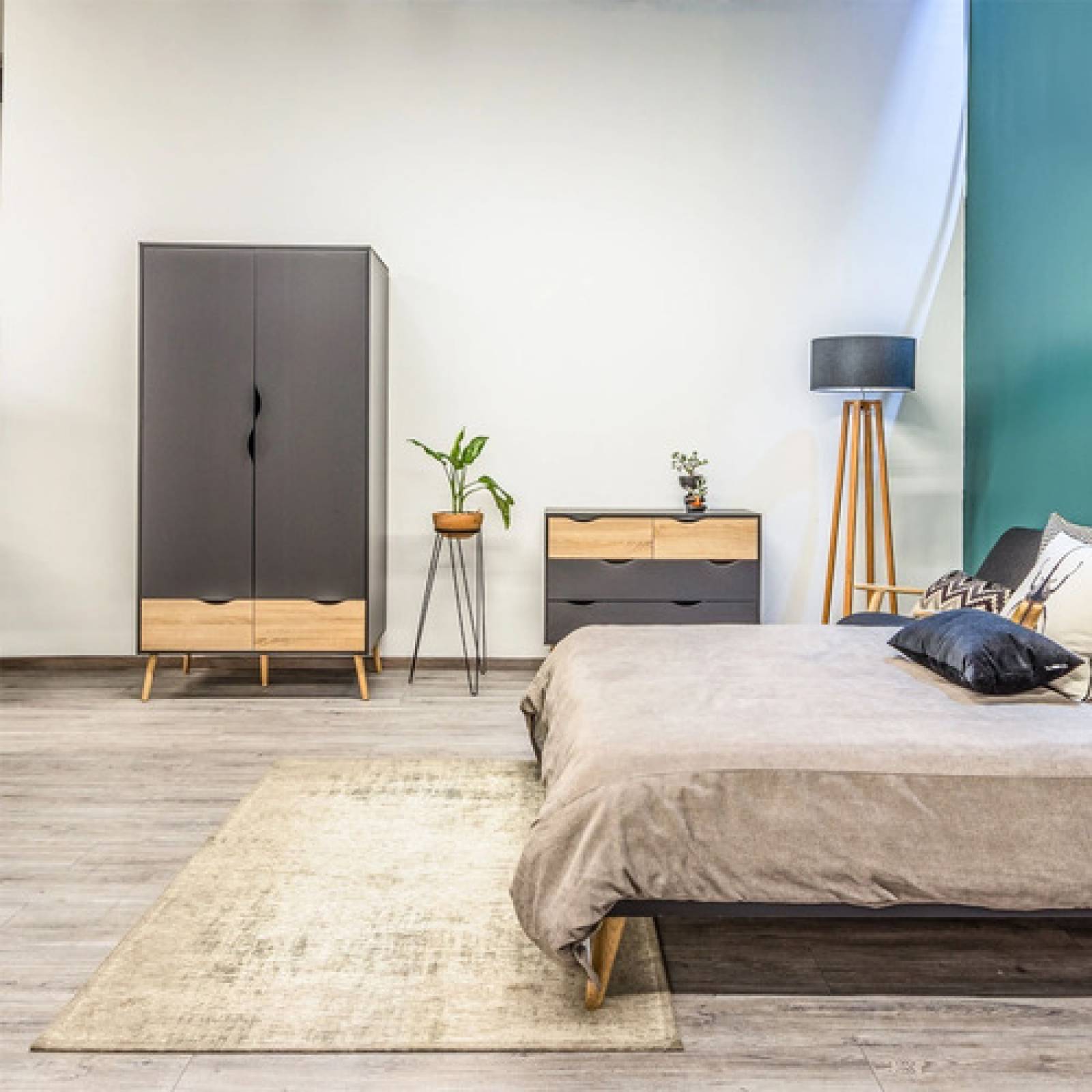 Clósets Armables Negro Ropero Moderno Con Cajonera Envío Gratis