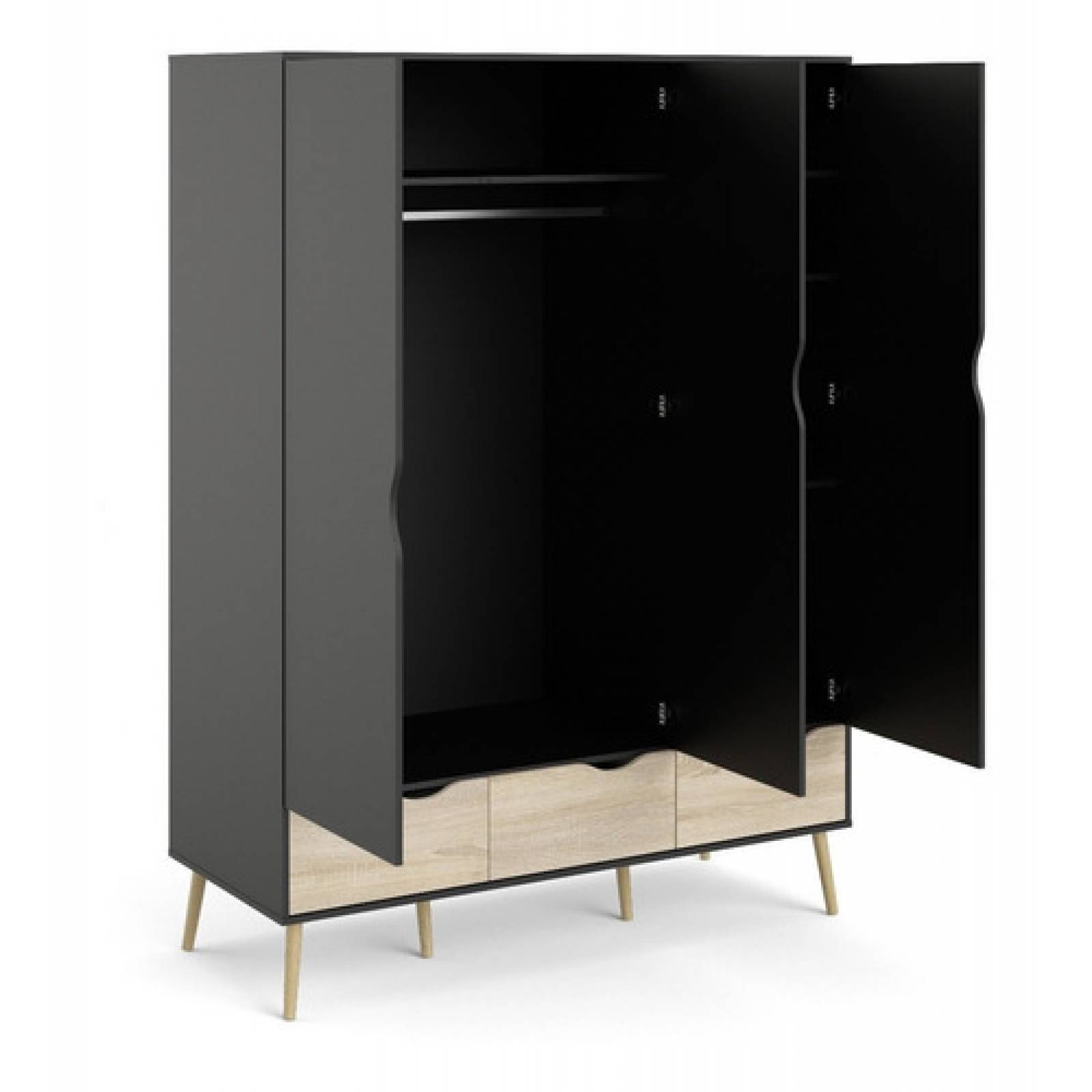 Clósets Armables Negro Ropero Moderno Con Cajonera Envío Gratis