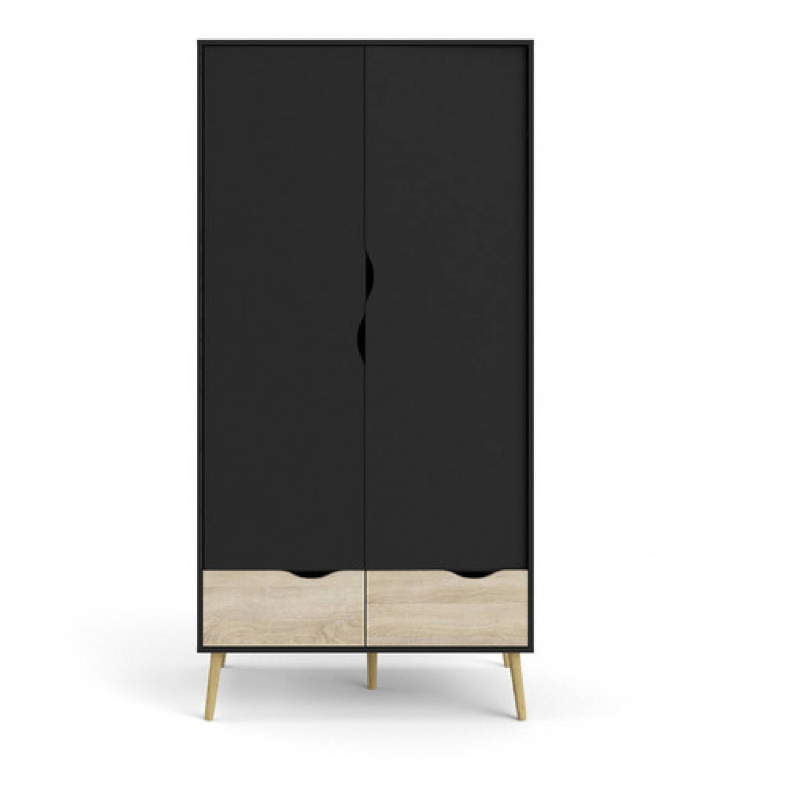 Ropero Moderno Con Cajonera Clóset Armable Negro Envío Gratis